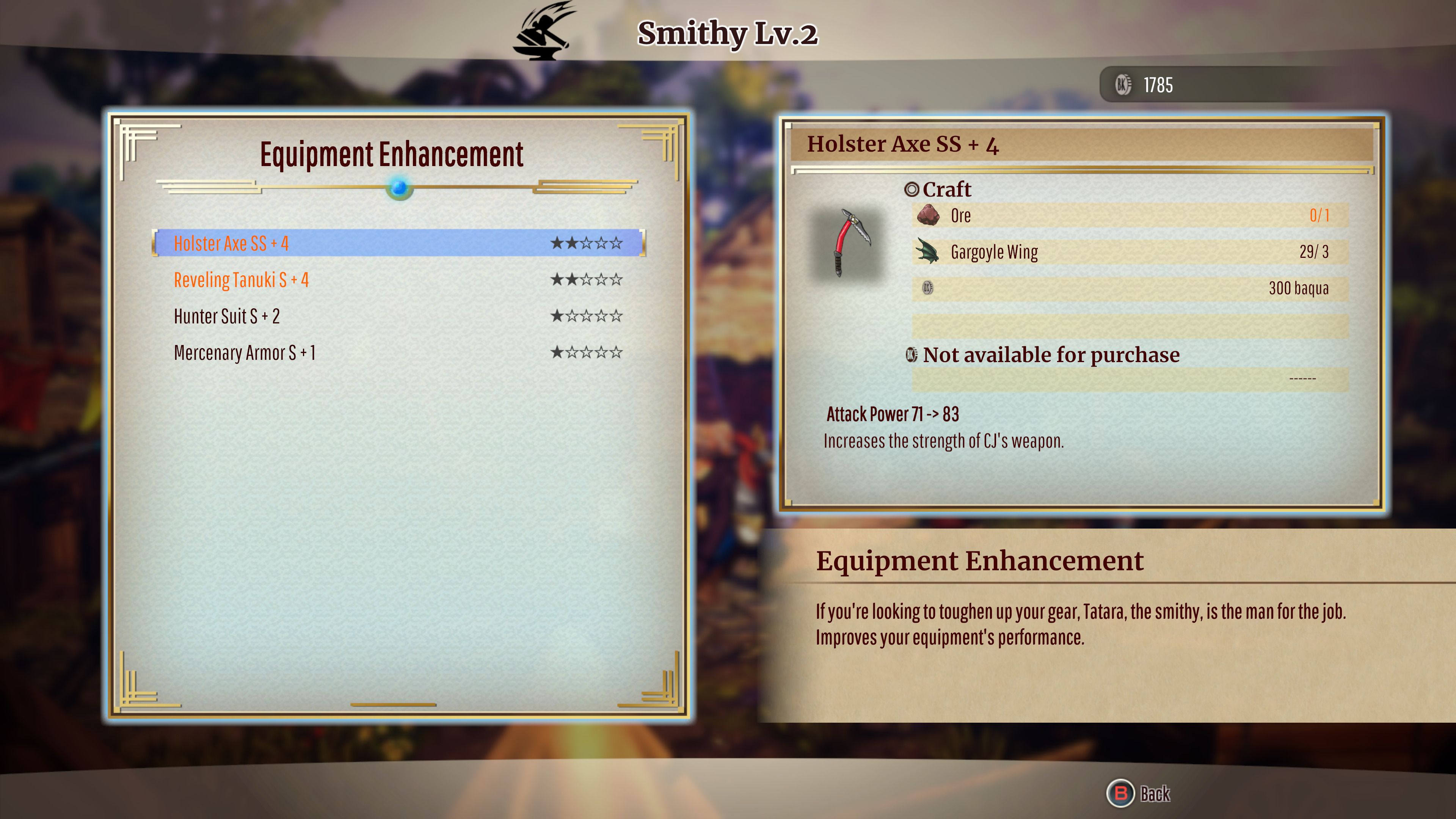 Smithy level 2 inventory.