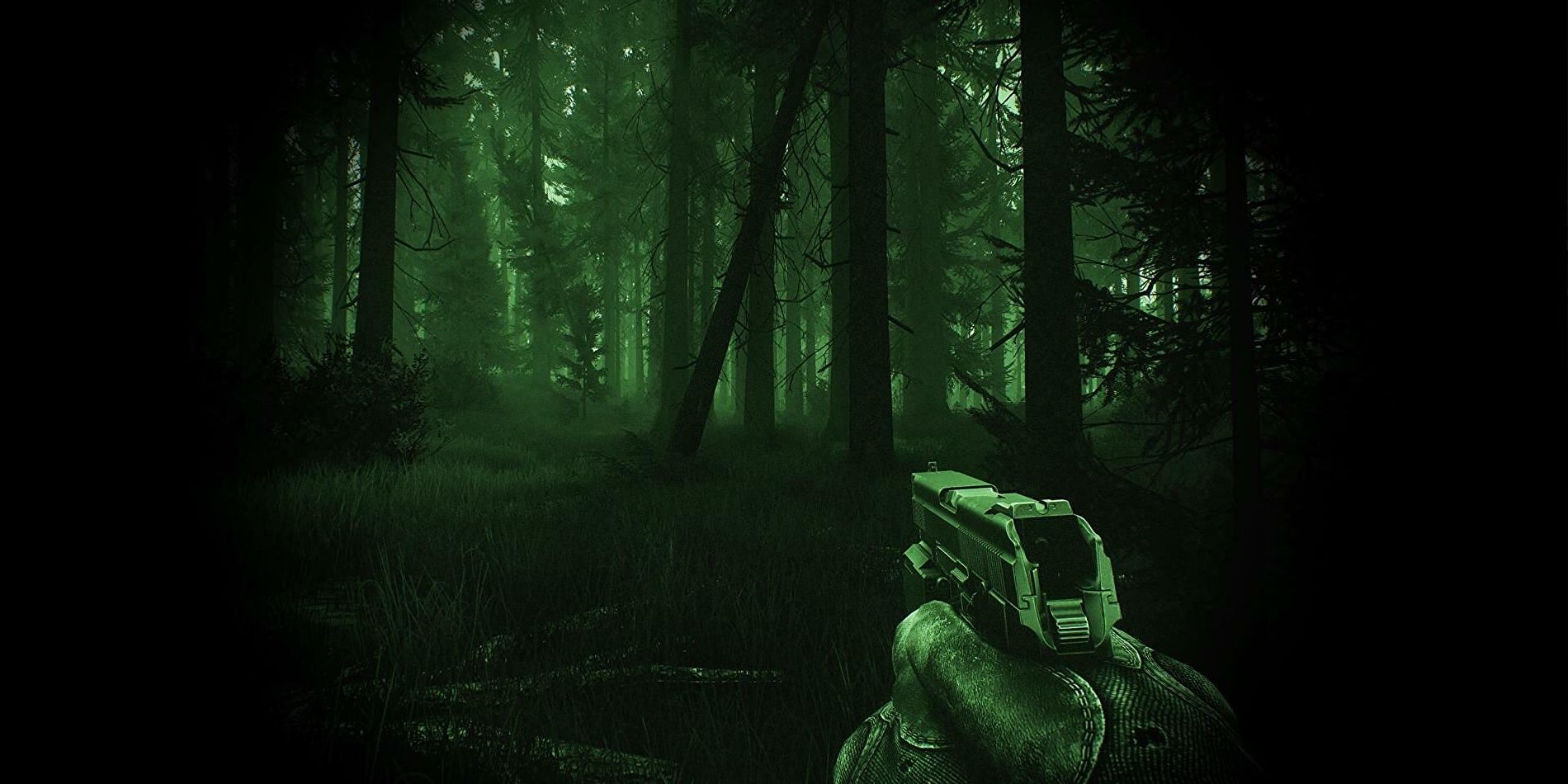 Escape from Tarkov Night Vision Forest showing pistol 