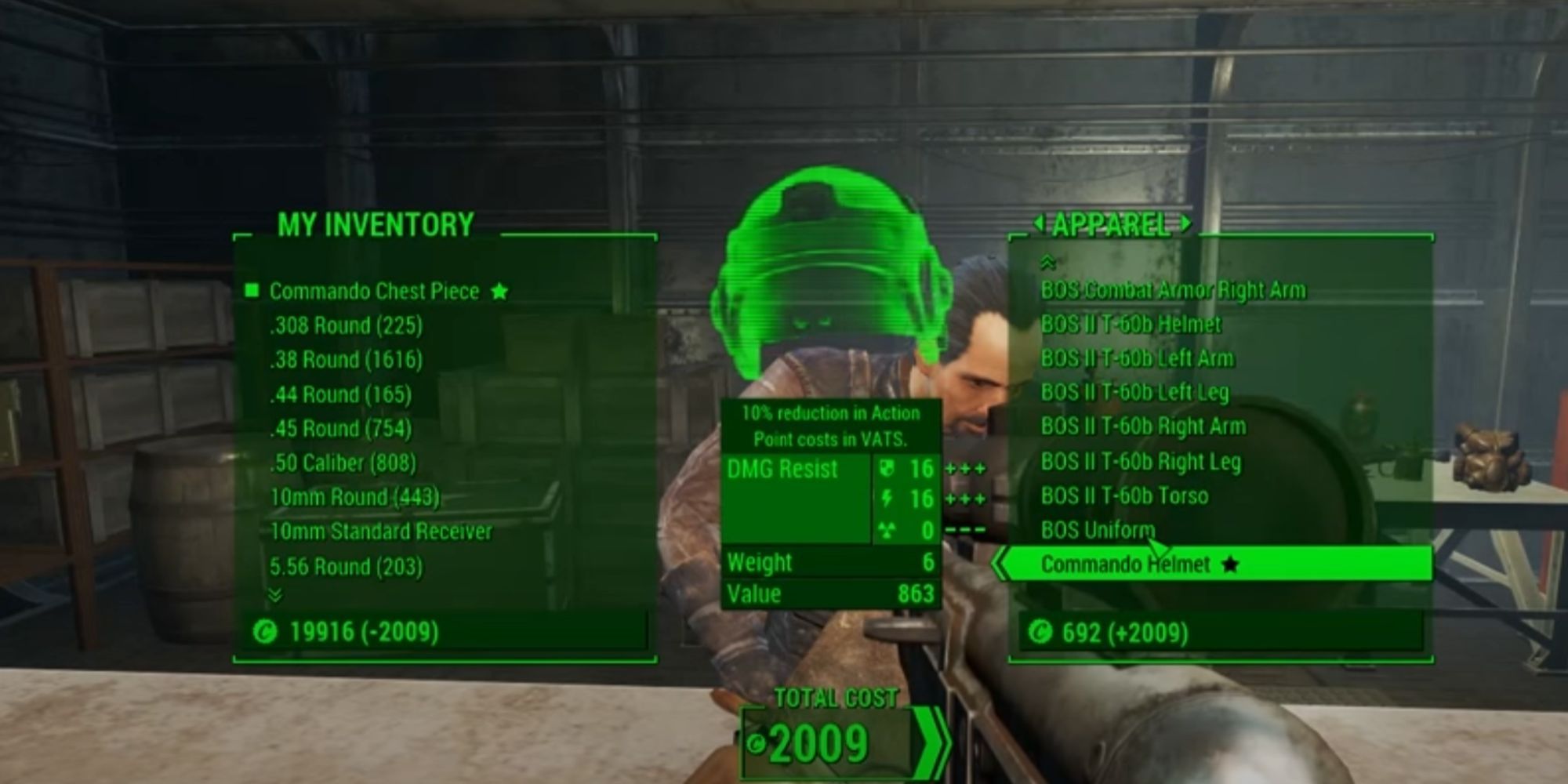 Fallout 4 Commando Helmet Inside Merchant Inventory