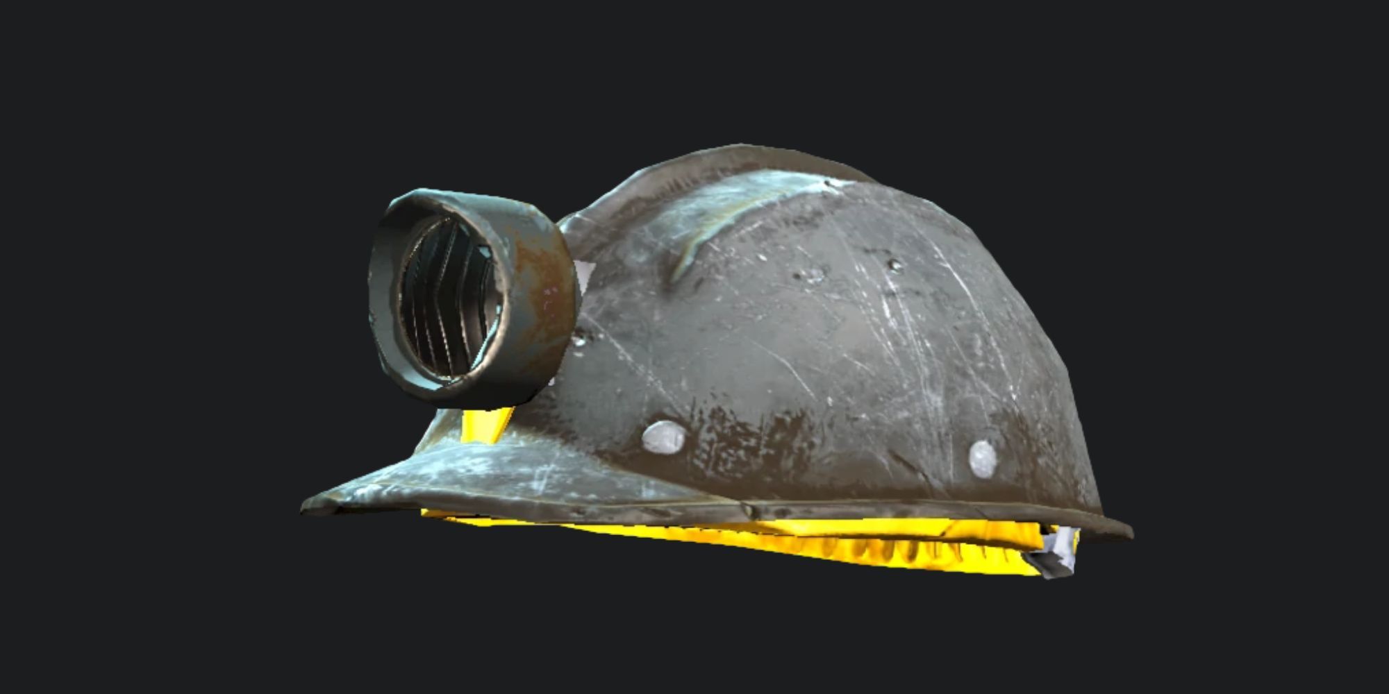 Fallout 4 Mining Helmet With A Dark Background
