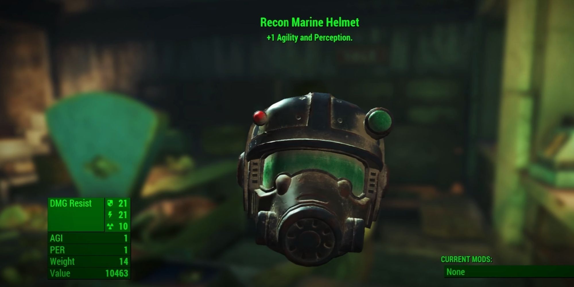 Fallout 4 Recon Marine Helmet In Inventory