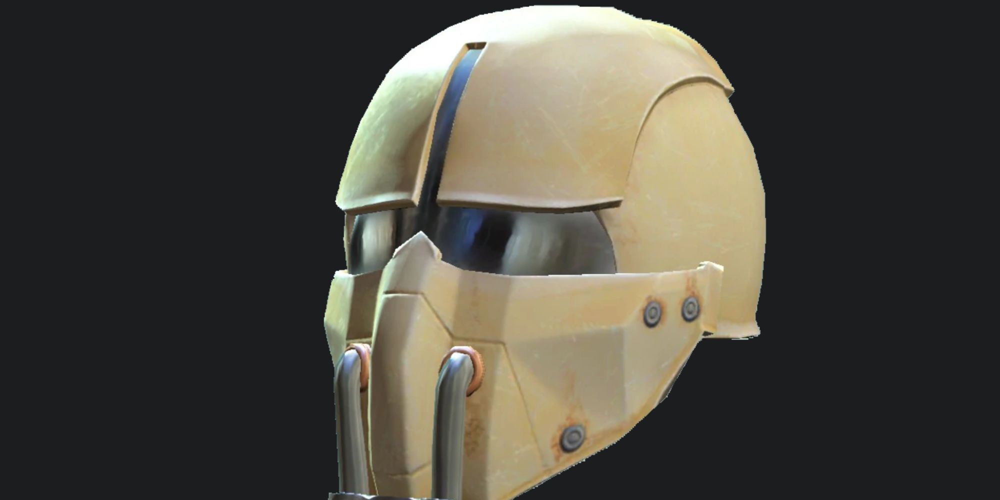 Fallout 4 Synth Field Helmet With A Dark Background
