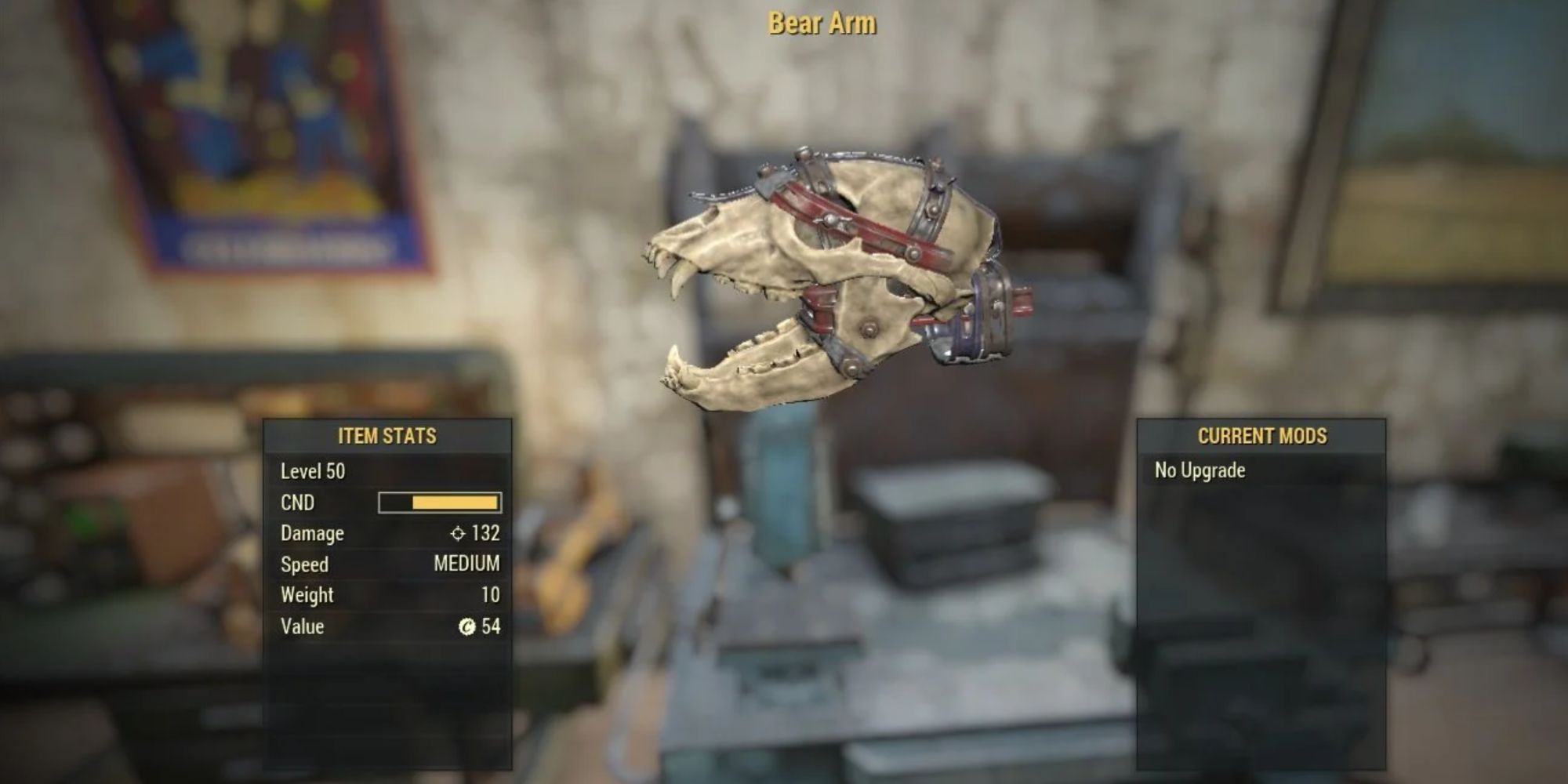 Fallout 76 Bear Arm Weapon Inside Inventory