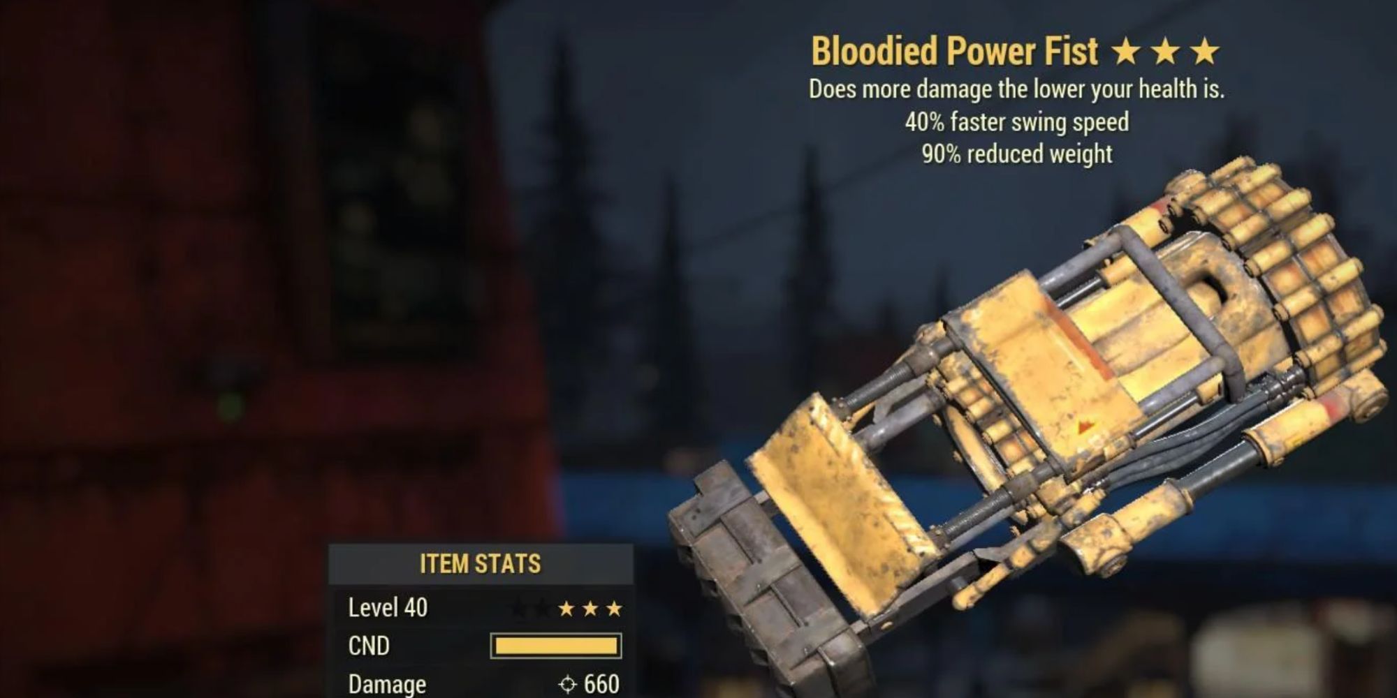 Fallout 76 Power Fist Inside Inventory