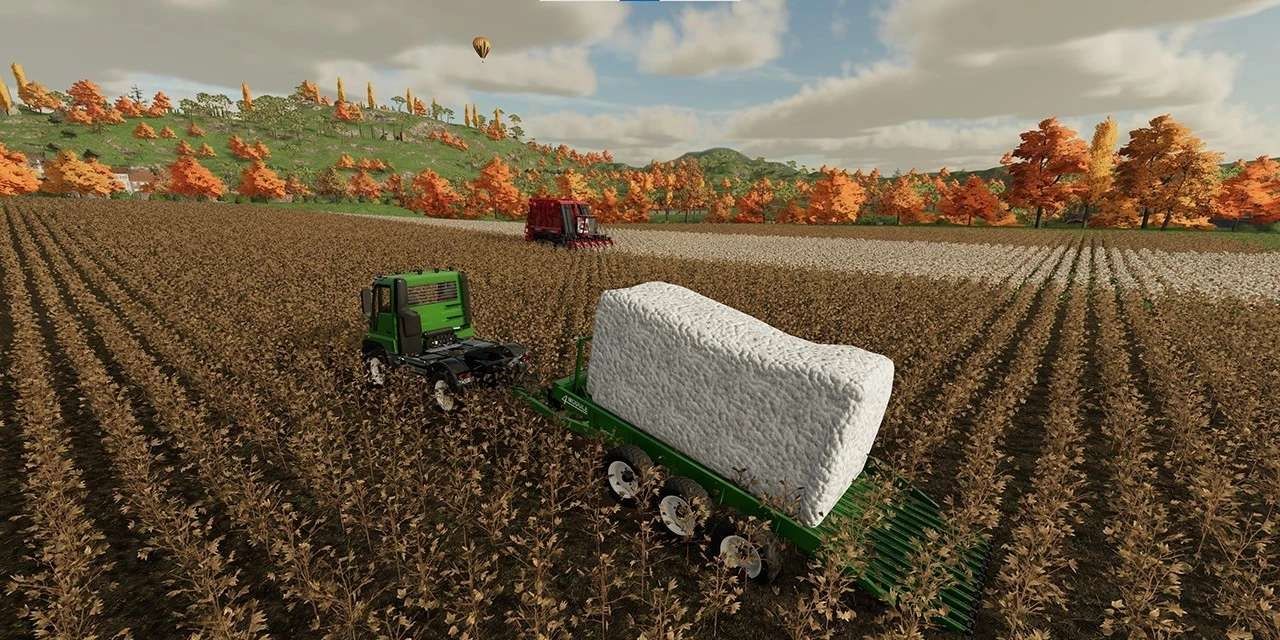 Cotton Trailer loads up in FS22