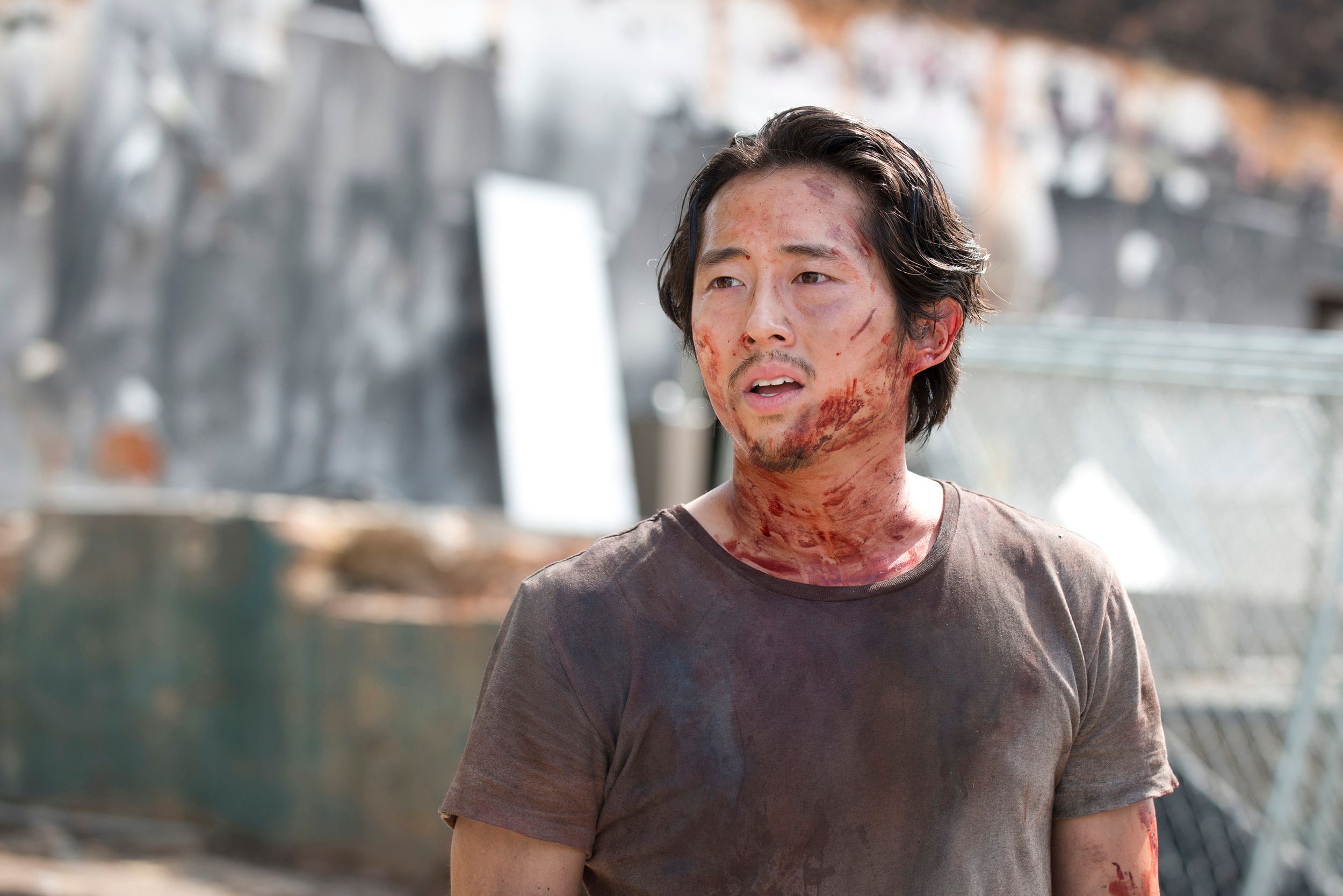 Glenn Rhee The Walking Dead covered in blood