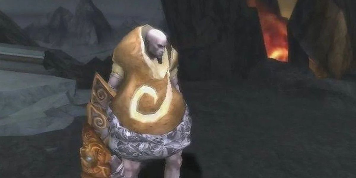 Kratos in a potato outfit