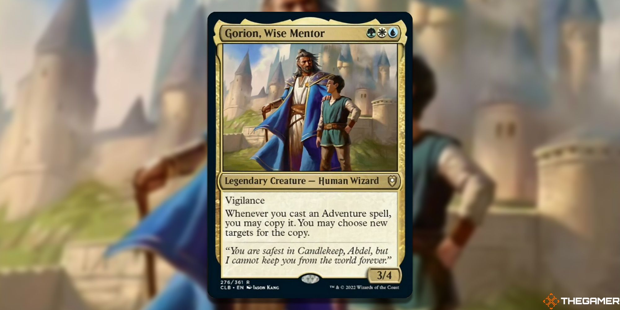 Image of the Gorion, Wise Mentor card in Magic: The Gathering, with art by Jason Kang