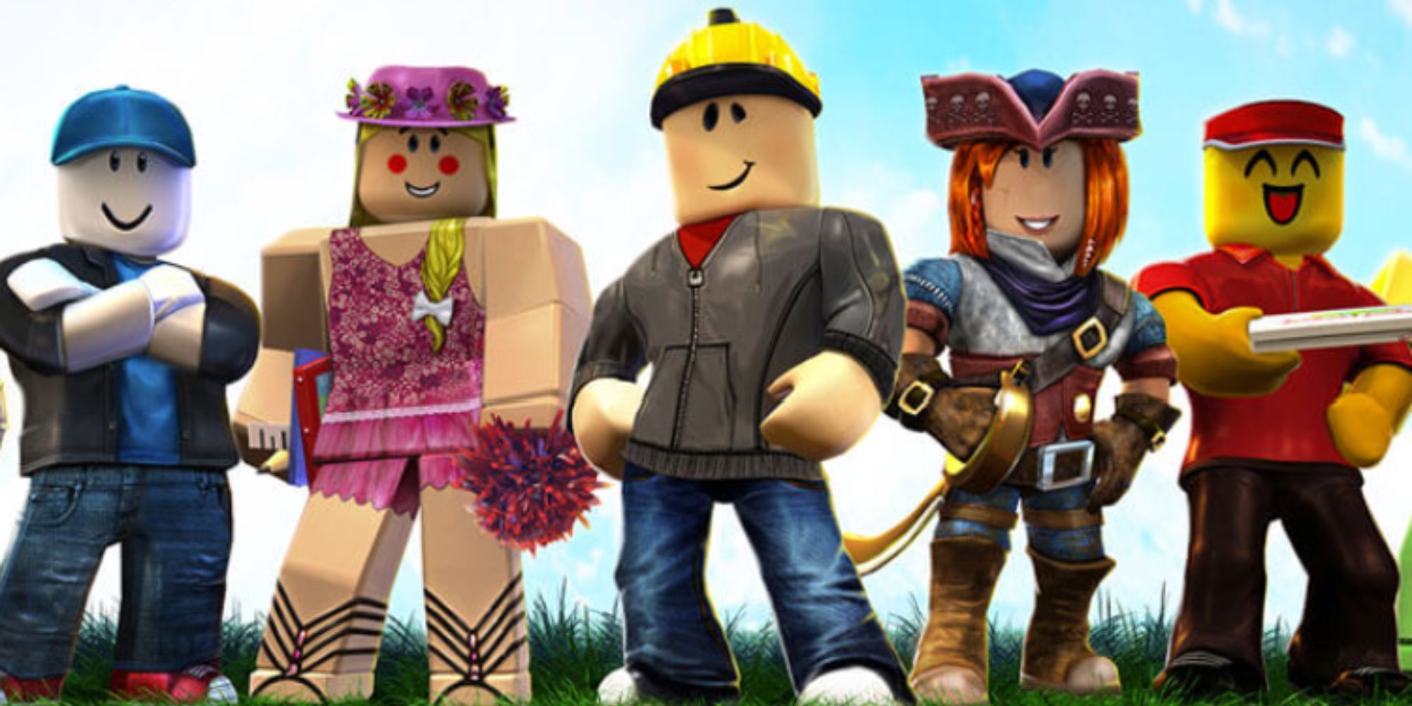 Gruppe von Roblox-Charakteren, die nebeneinander stehen