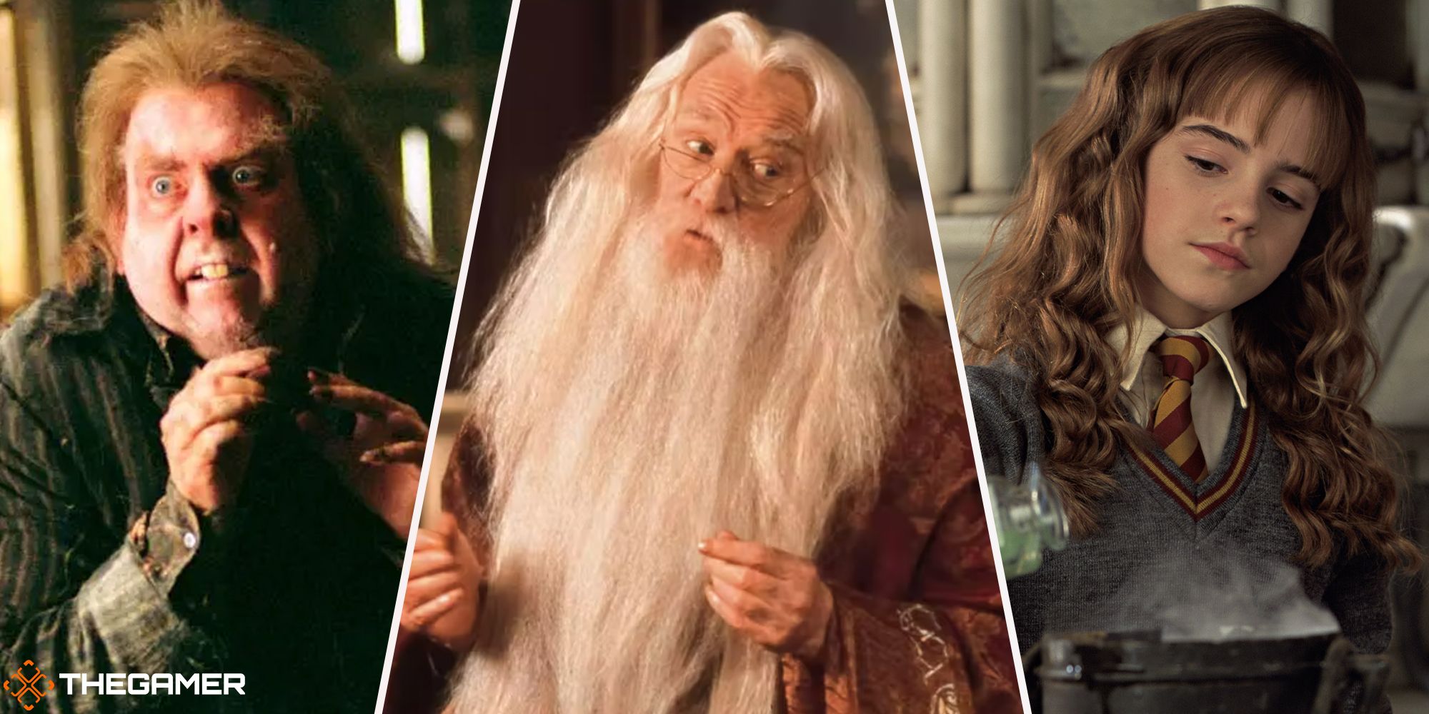 Harry Potter - Hermione (right), Dumbledore (centre), Peter Pettigrew (left)
