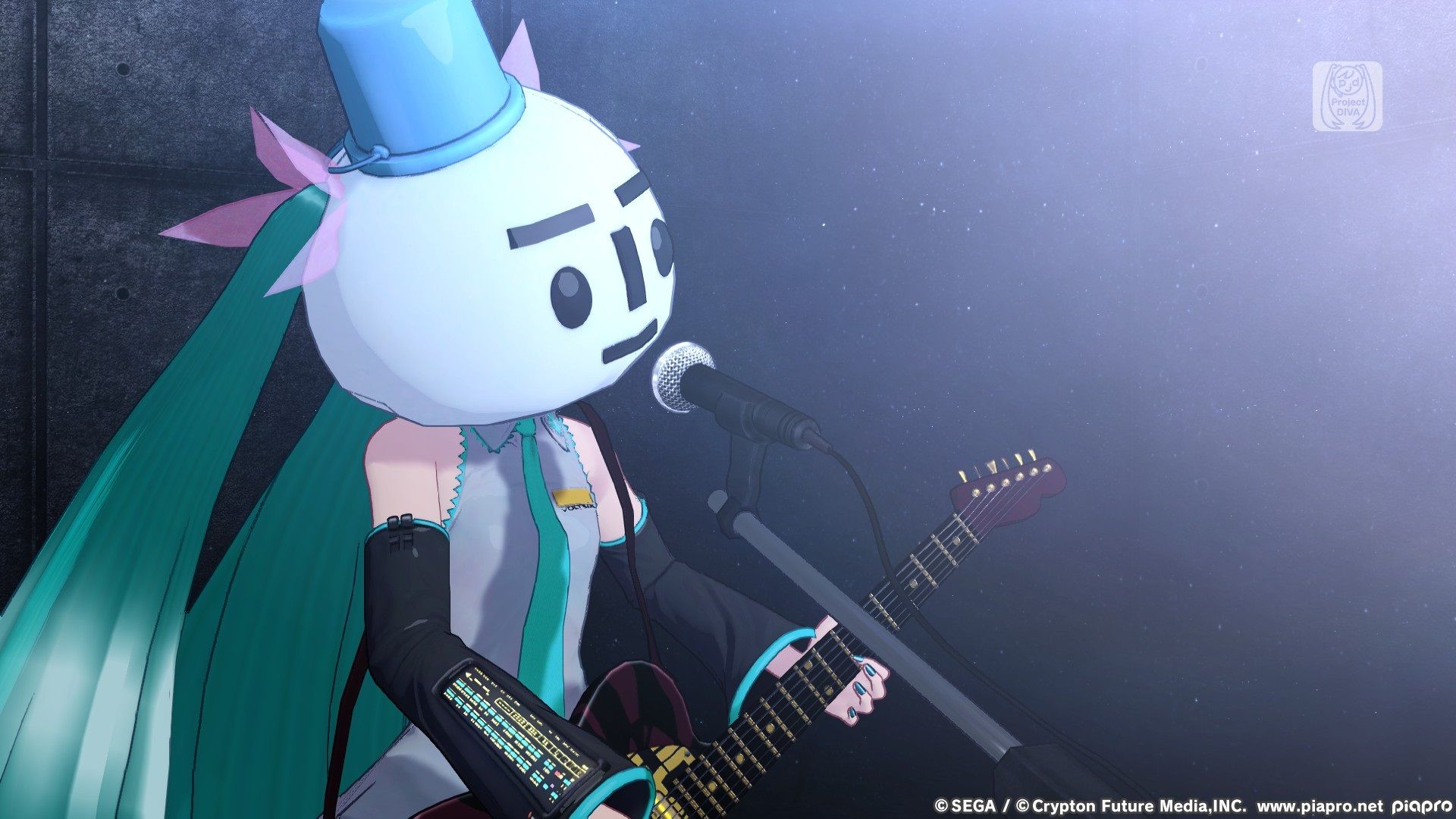 Hatsune Miku Project Diva Megamix+ Hatsune Miku wearing a snowman head