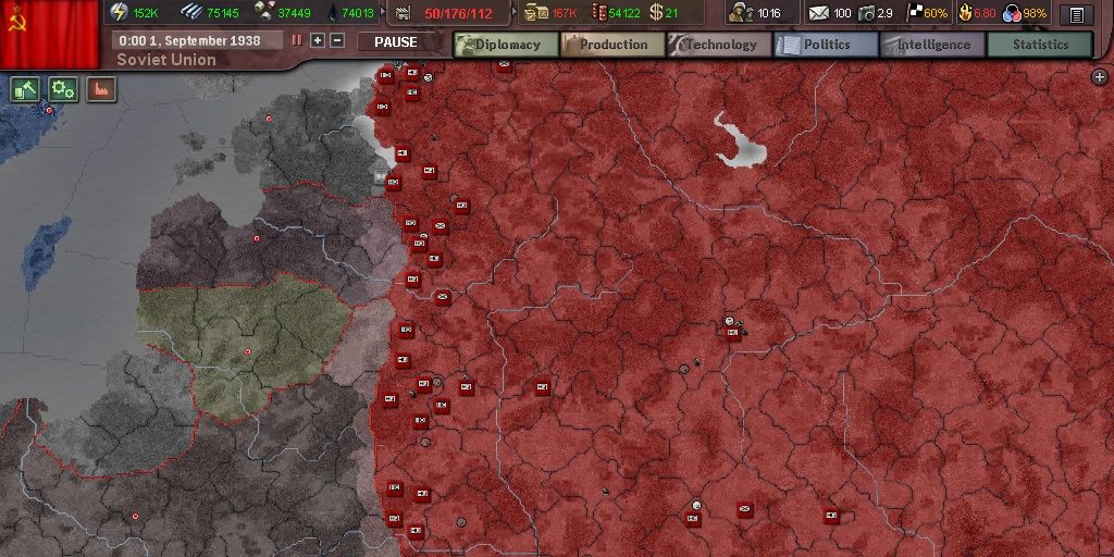A mass of red land encroaching on western europe