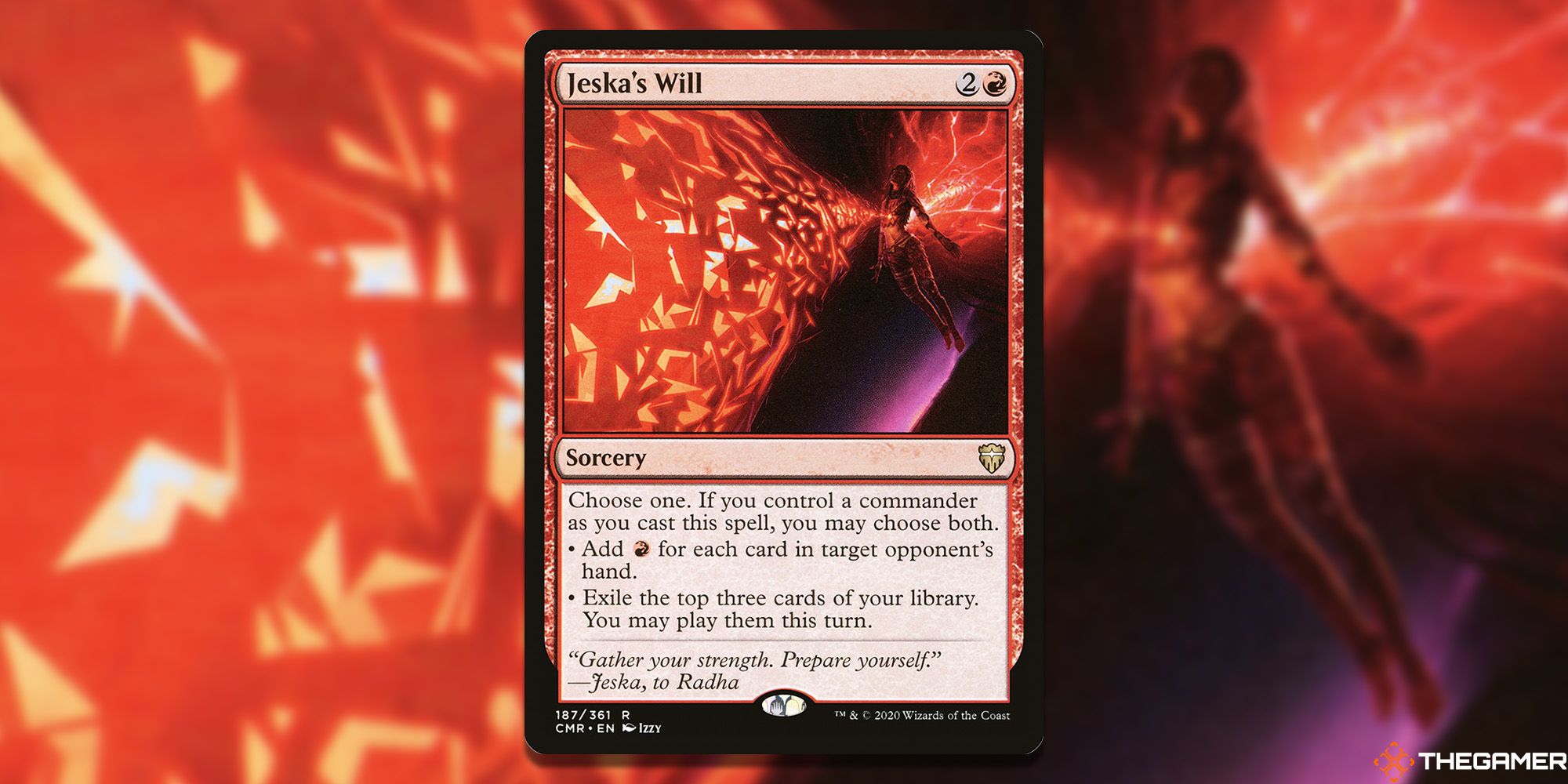 Image of the Jeska's Will card in Magic: The Gathering, with art by Izzy