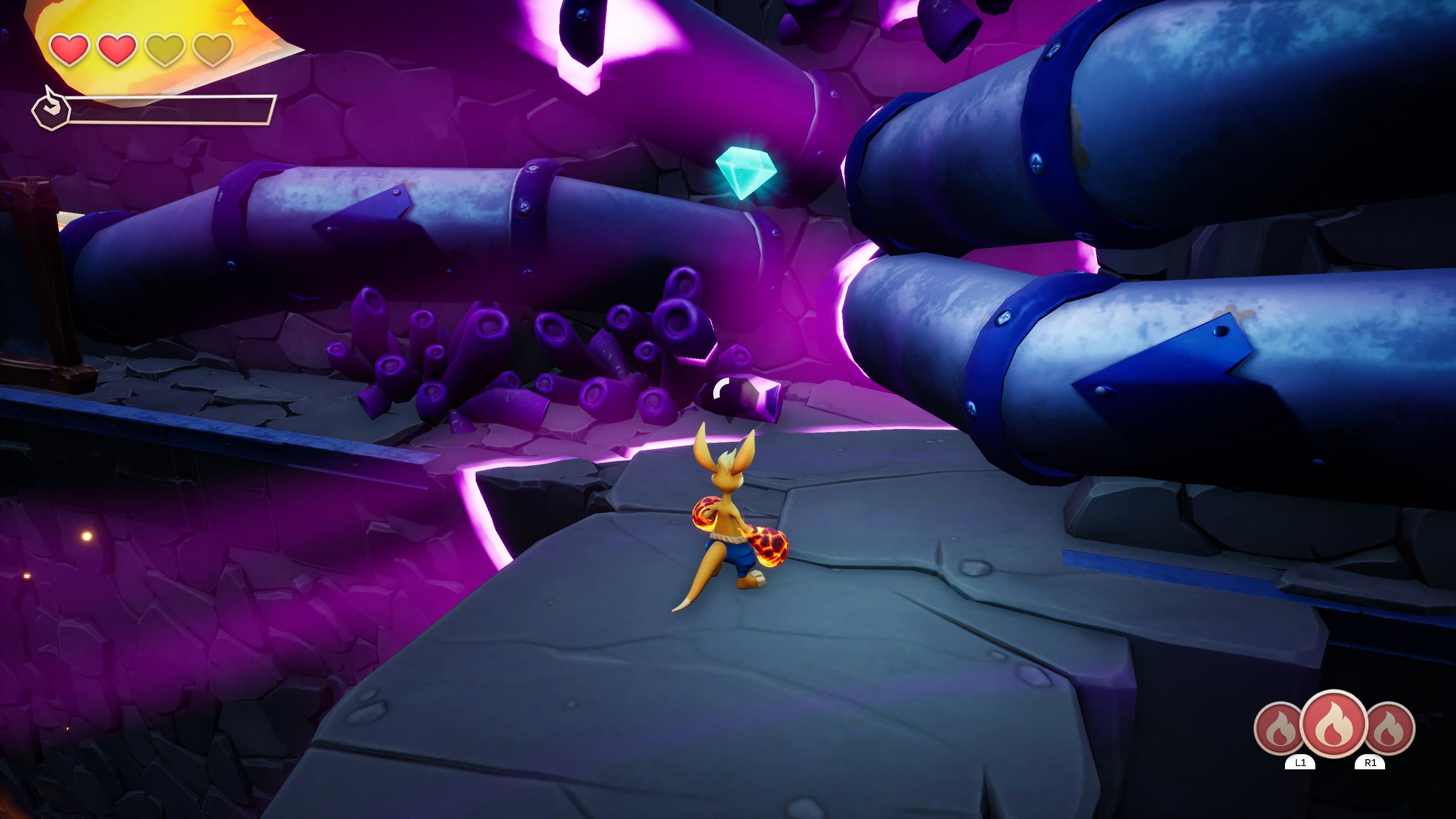 The crystal hidden on the right during the section with the dark energy platforms