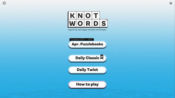 Knotwords menu