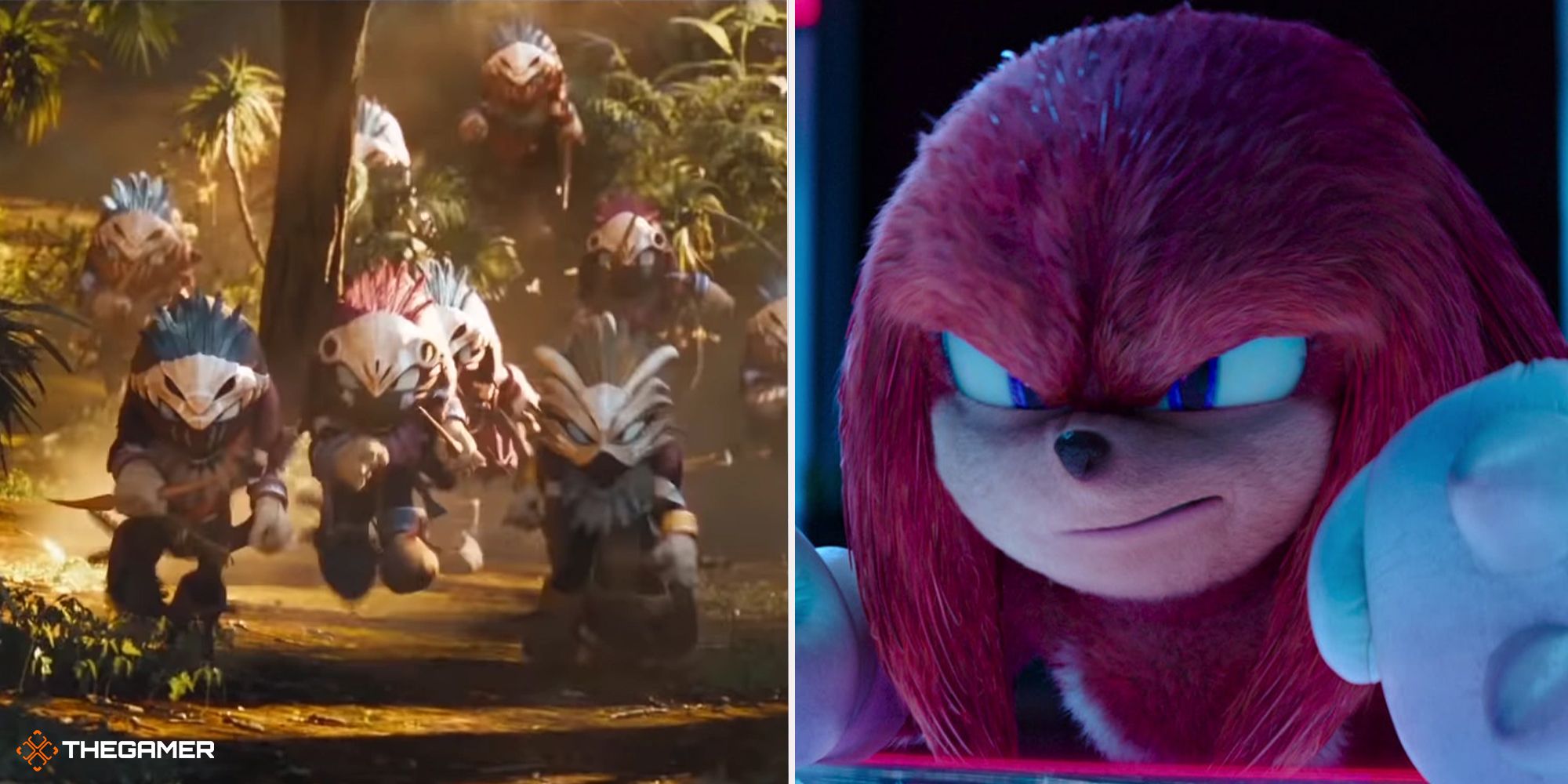 Knuckles the Echidna (right), Echidna tribe (left)