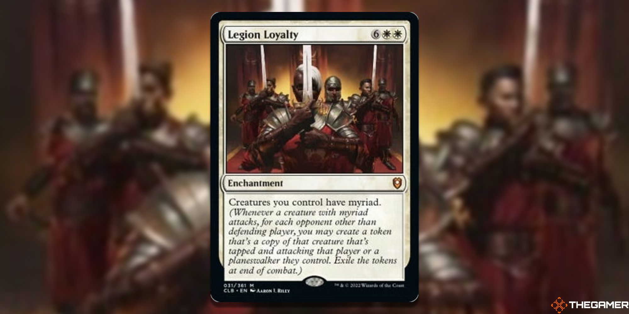 Image of the Legion Loyalty card in Magic: The Gathering, with art by Aaron Riley