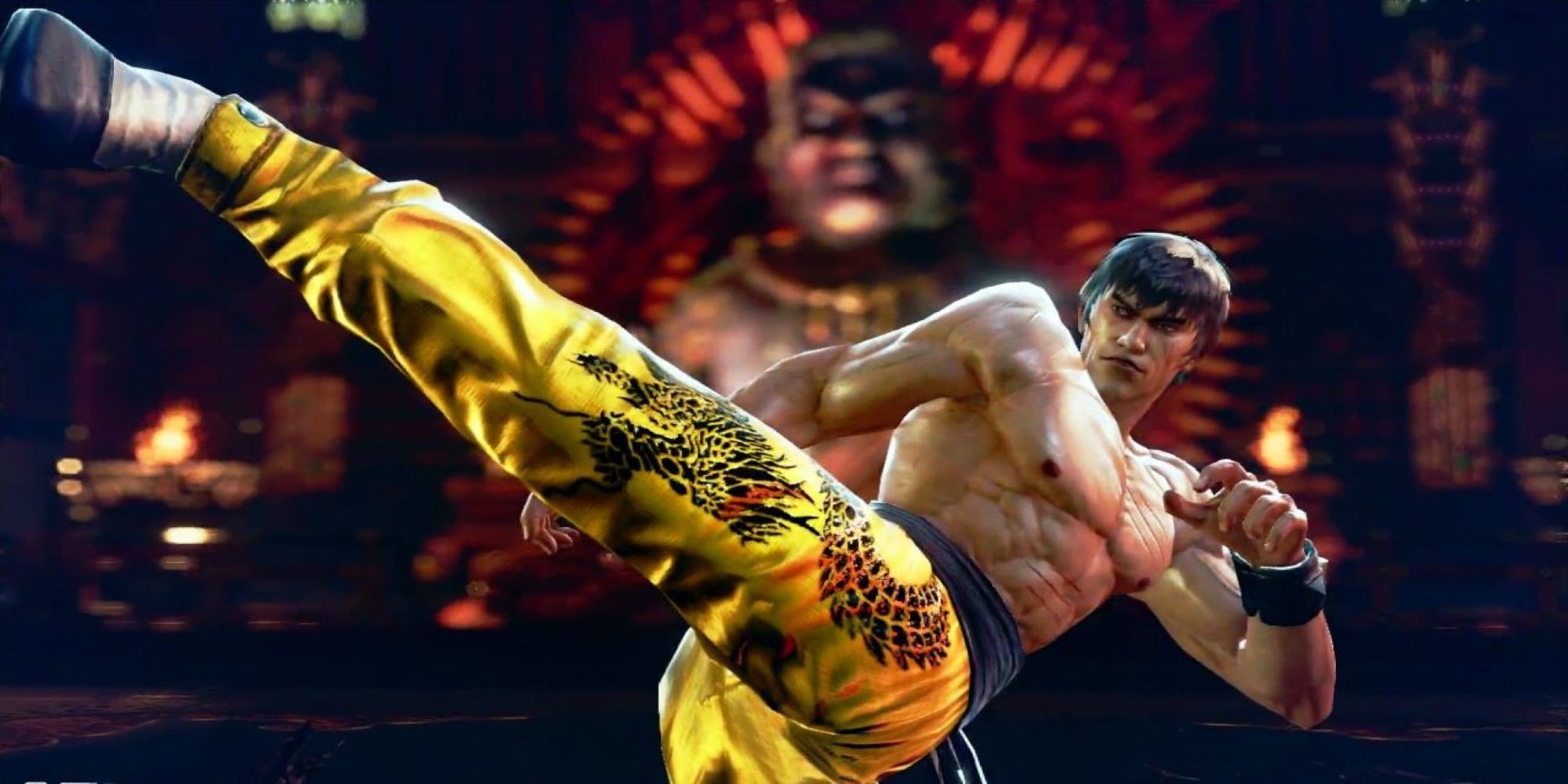 Marshall Law launches a swift kick in Mishima Dojo in Tekken 7.
