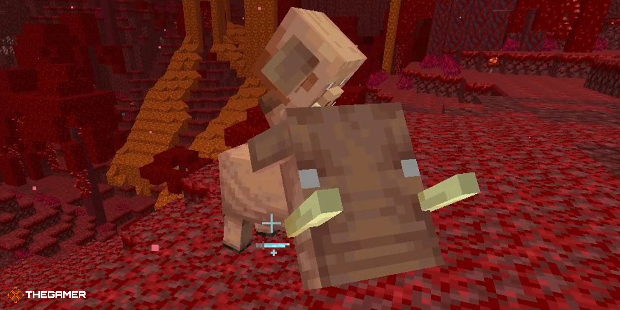 Minecraft - Baby Piglin riding a Baby Hoglin