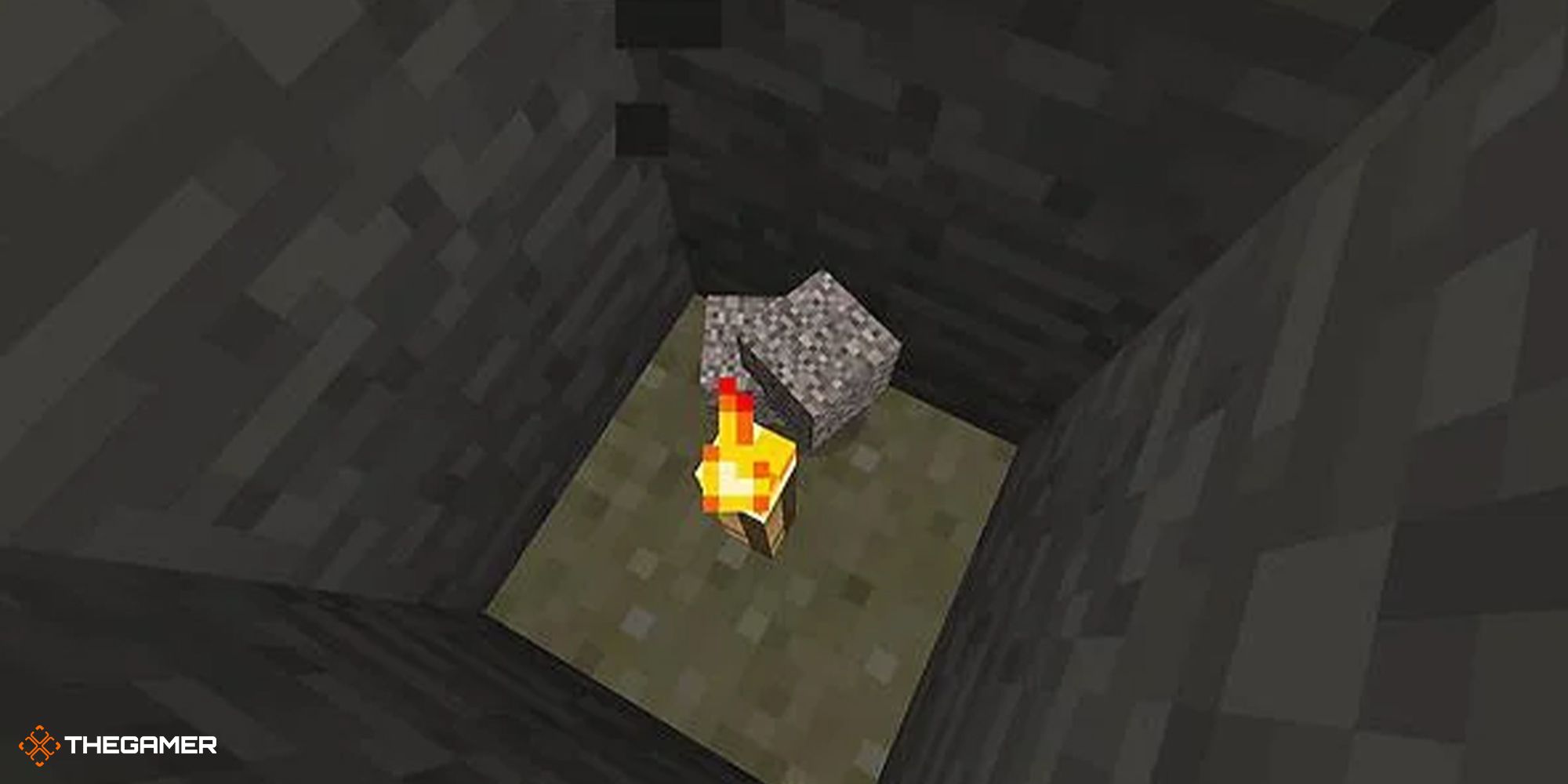 Minecraft - Minecraft torch with gravel blocks