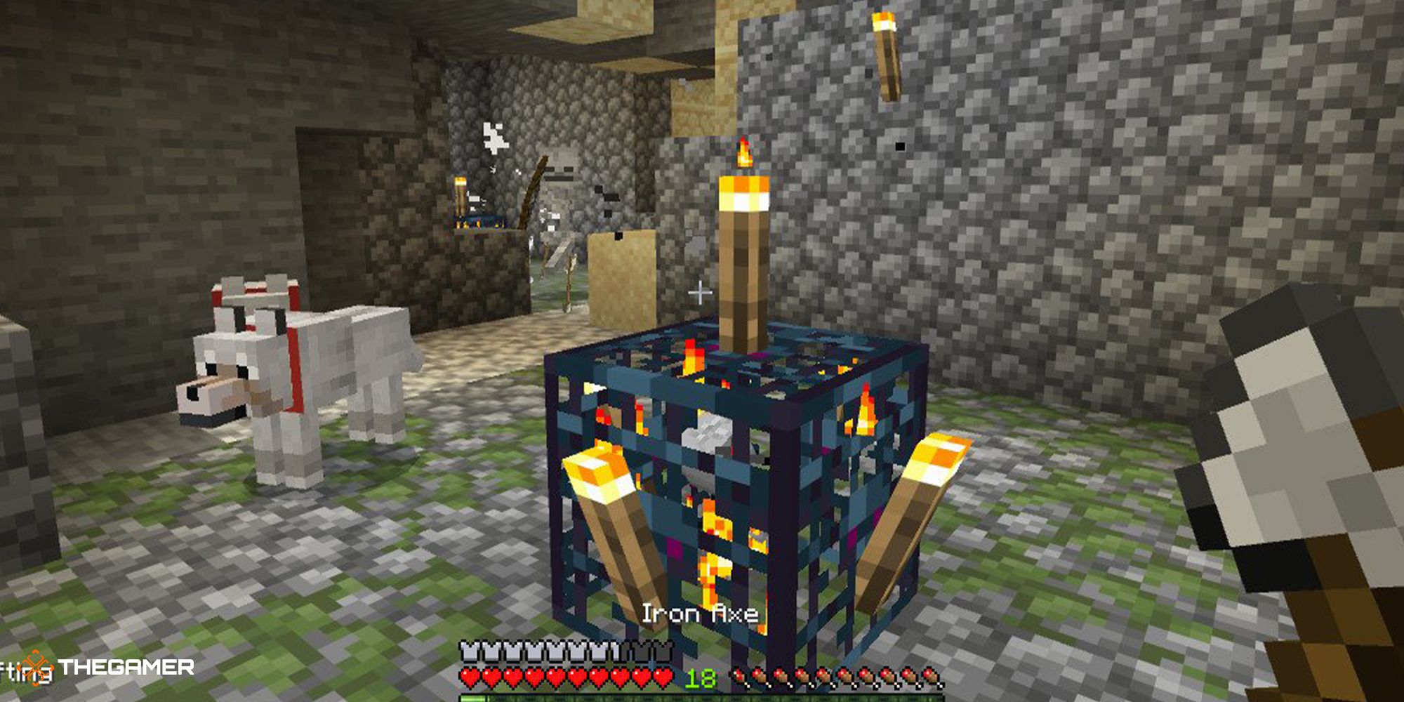 Minecraft - monster spawner with torches