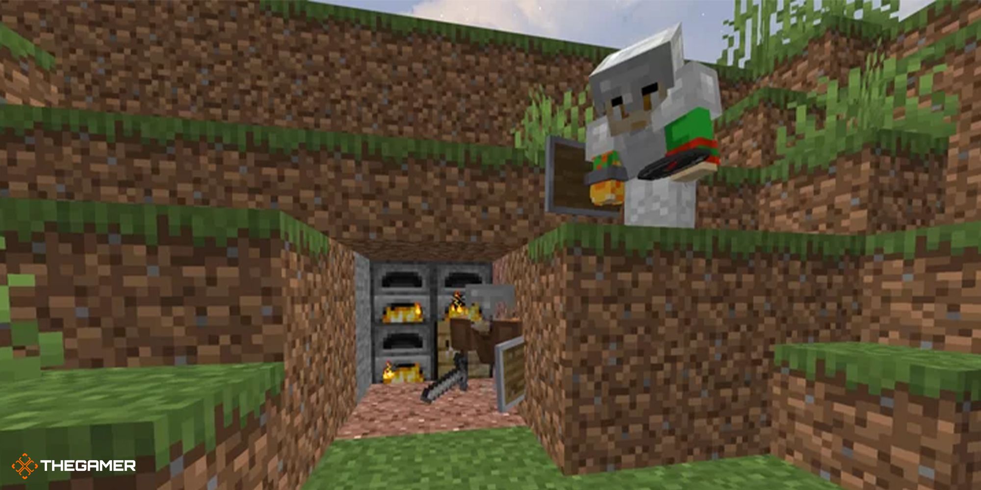 Minecraft - player crouching to avoid falling