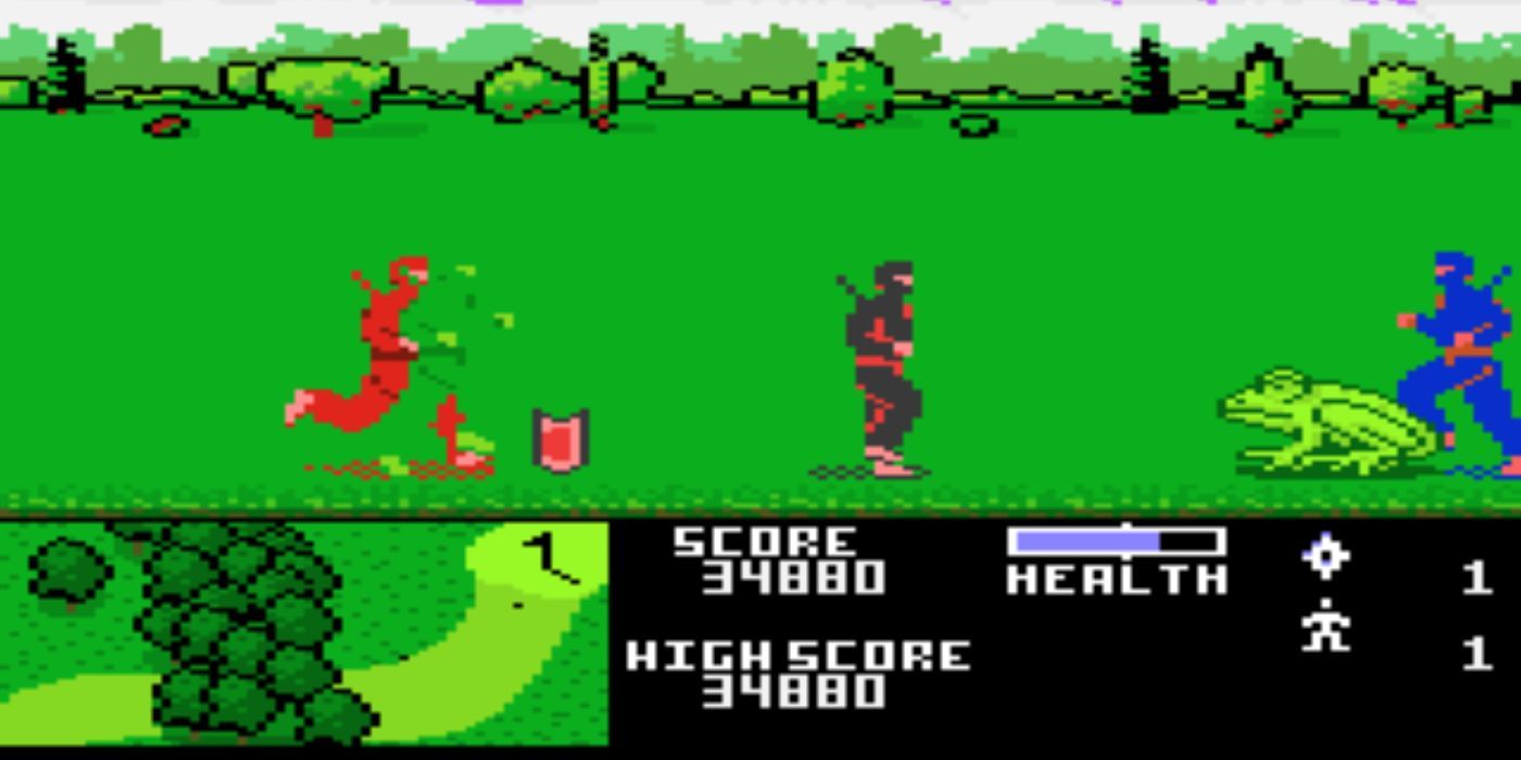 Screenshot from Ninja Golf for the Atari 7800