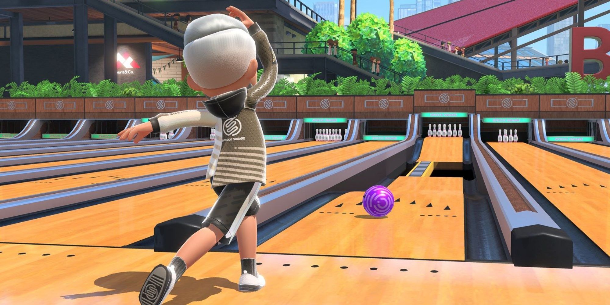 Nintendo Switch Sports Bowling throwing the ball
