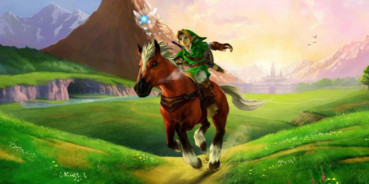 The Legend Of Zelda: Ocarina of Time - Link Riding Epona Through Hyrule Fields