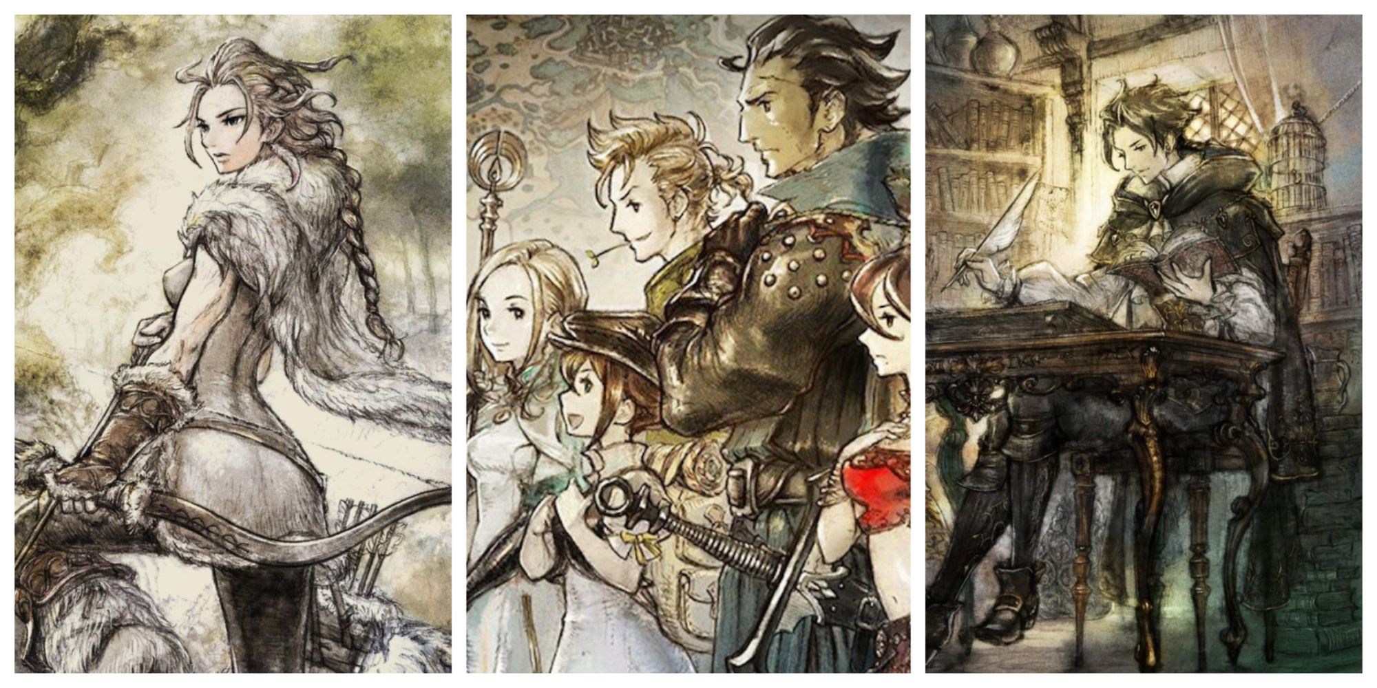 Octopath Traveler name age height feature with cyrus and haanit