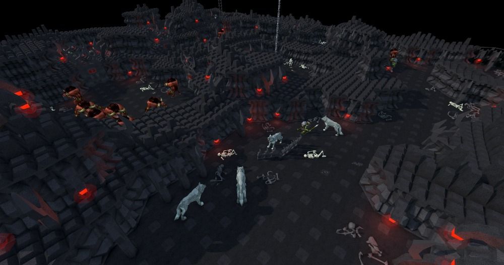 A screenshot of the Stronghold Of Security's first floor, from Old School Runescape