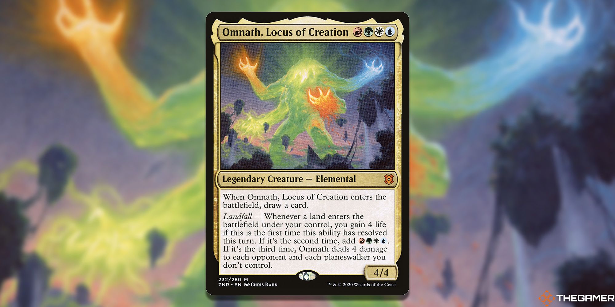 Image of the Omnath, Locus of Creation card in Magic: The Gathering, with art by Chris Rahn