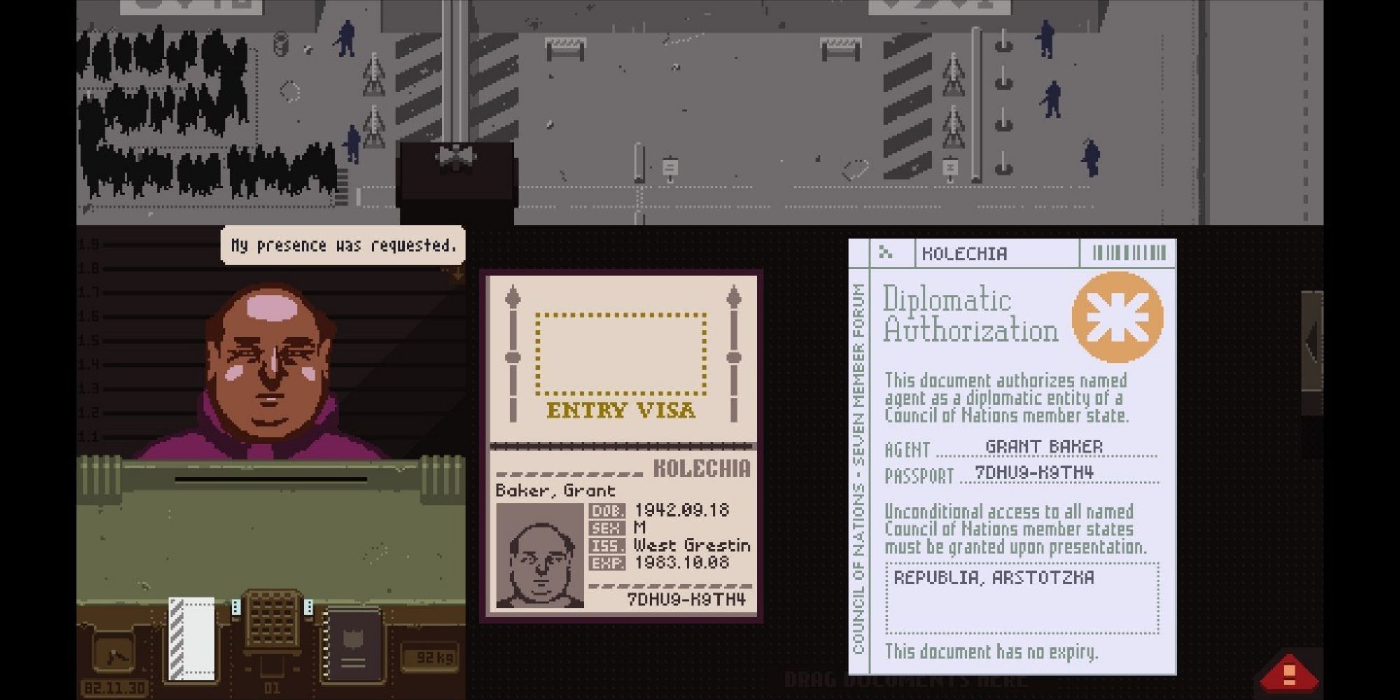 Papers Please - Gameplay - deciding on if someone should be allowed an Entry Visa