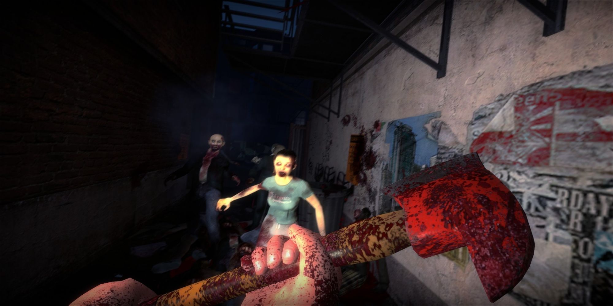 Player Fighting Zombies In No More Room In Hell best free horror games on steam