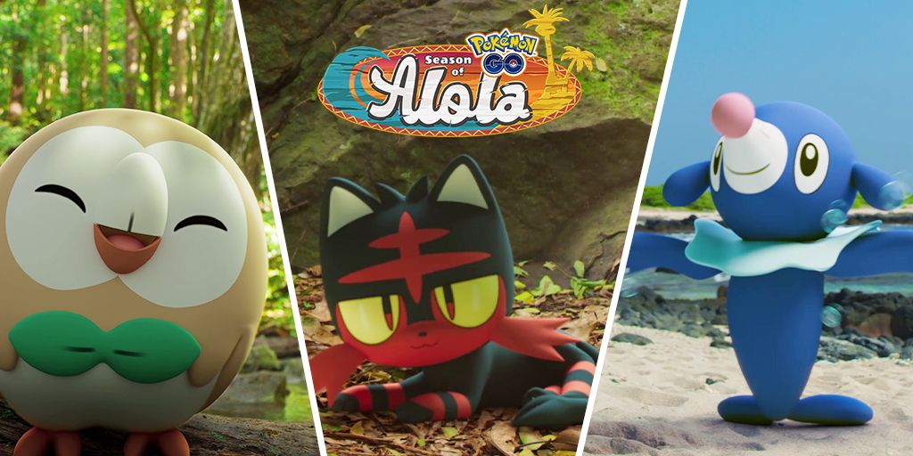 Rowlet, Litten, and Popplio in Pokemon Go