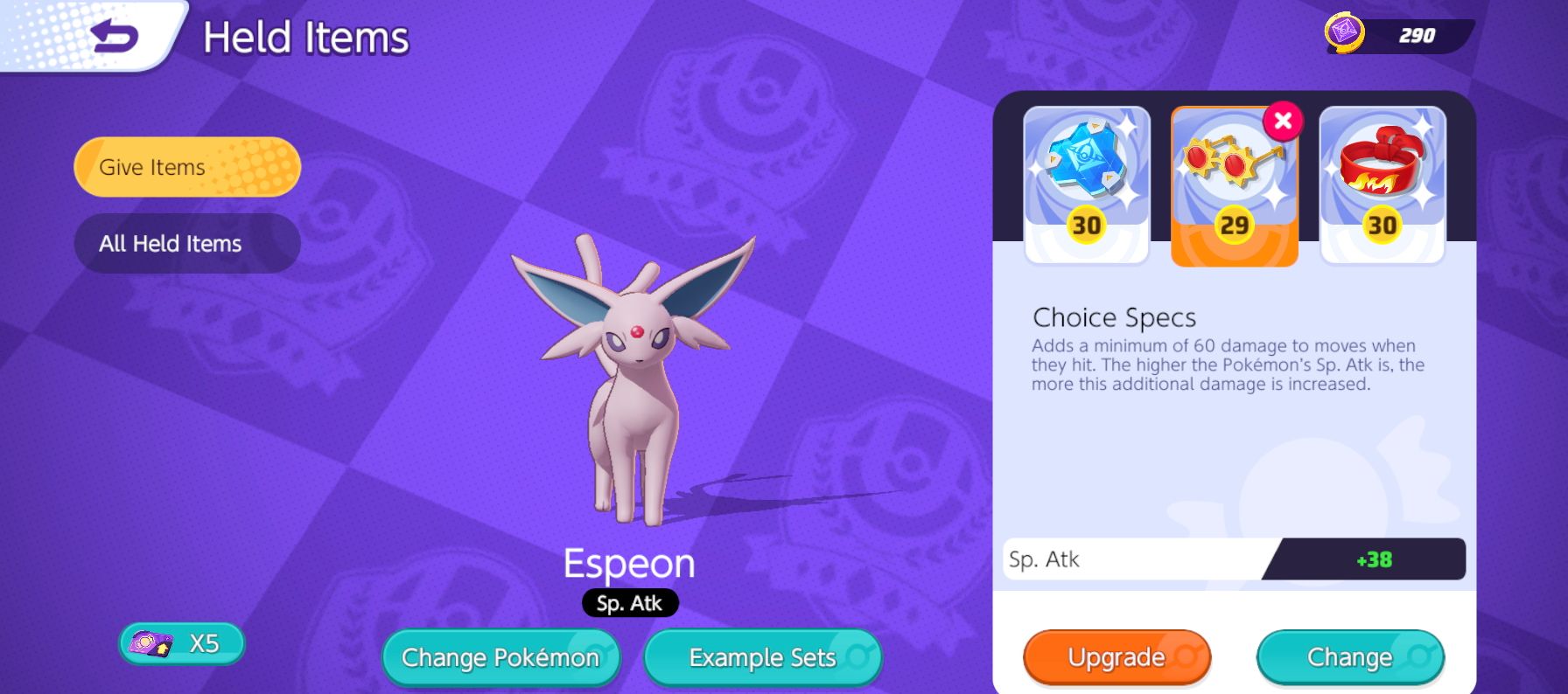 Espeon Damage Build from Pokemon Unite