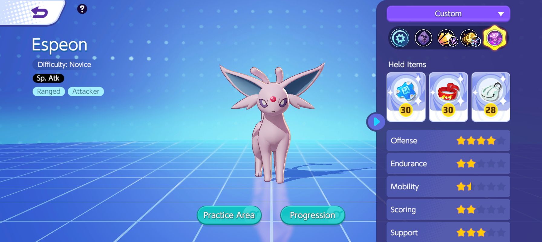 Espeon Stats from Pokemon Unite