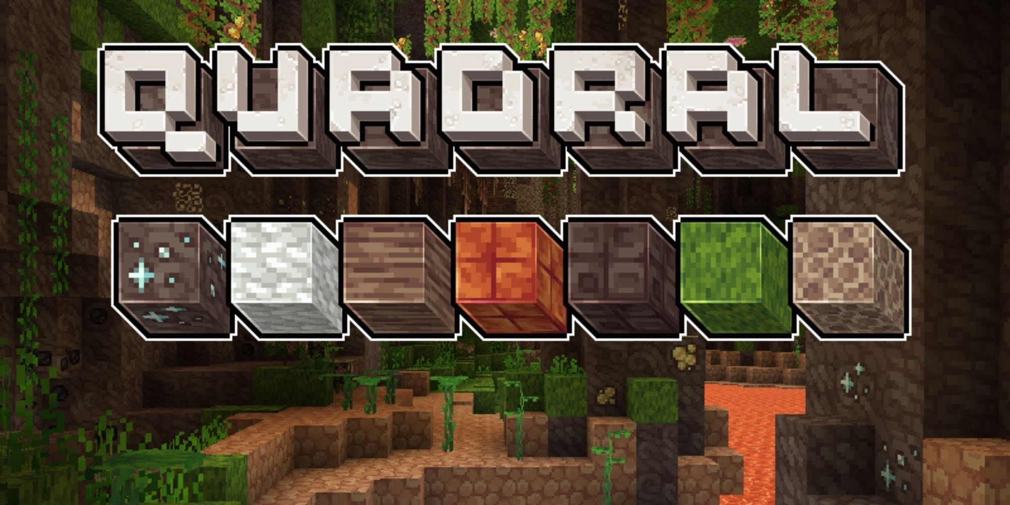 minecraft realms lava and environment with blocks in Quadral textures
