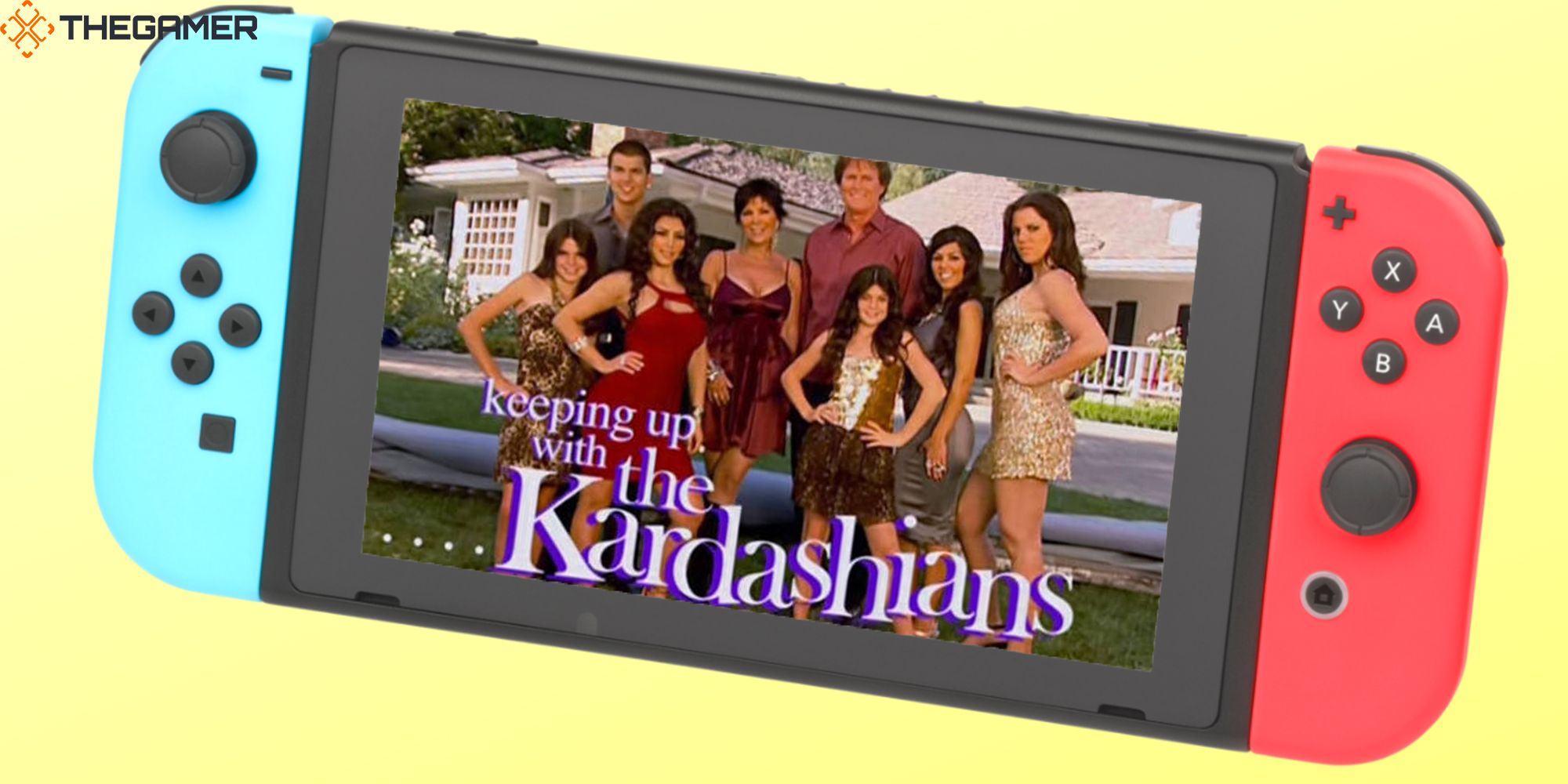 Keeping Up With The Kardashians plays on an Nintendo Switch screen.
