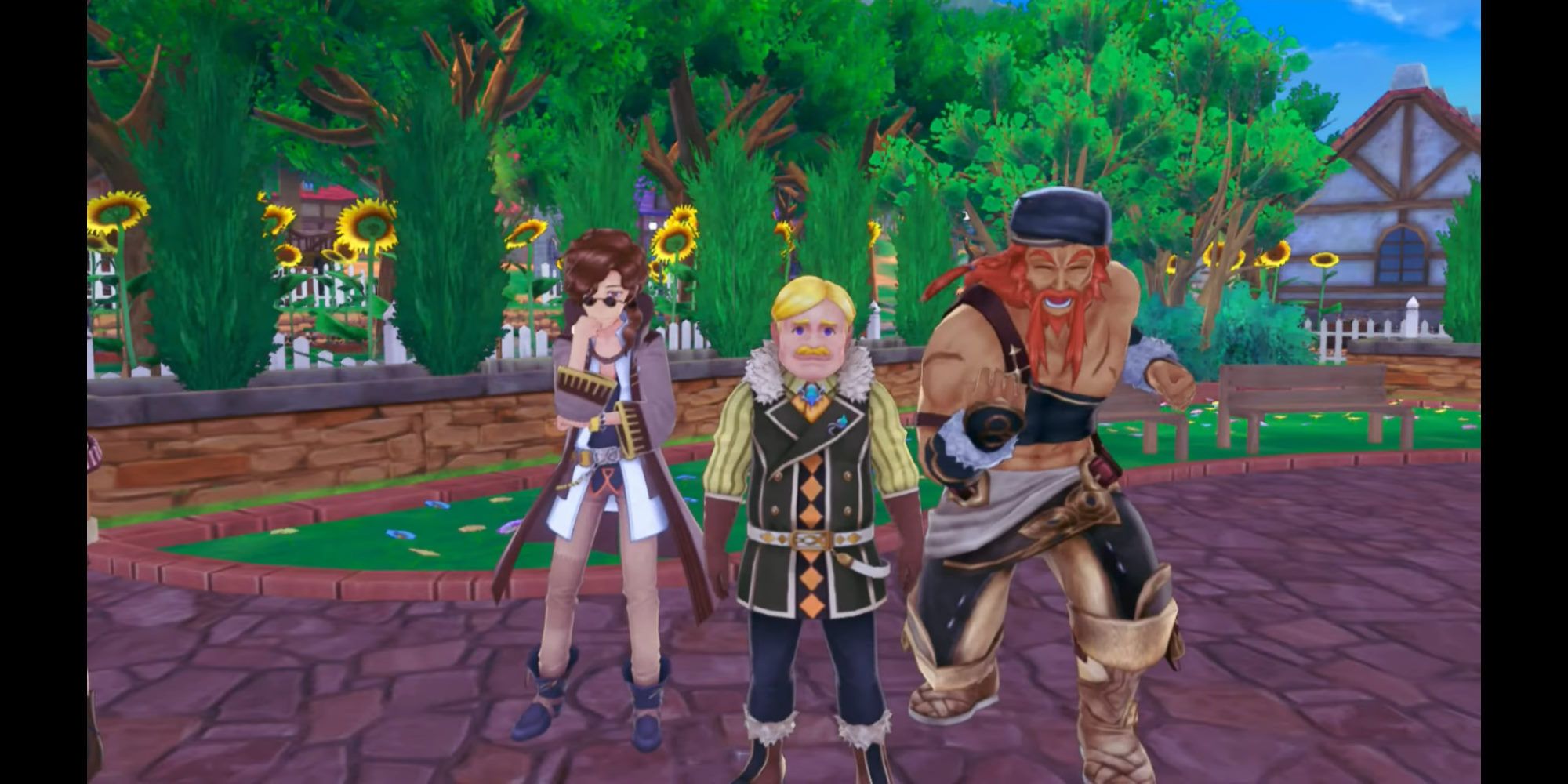 Rune Factory 5 Terry, Darroch, and Heinz looking at the viewer and posing