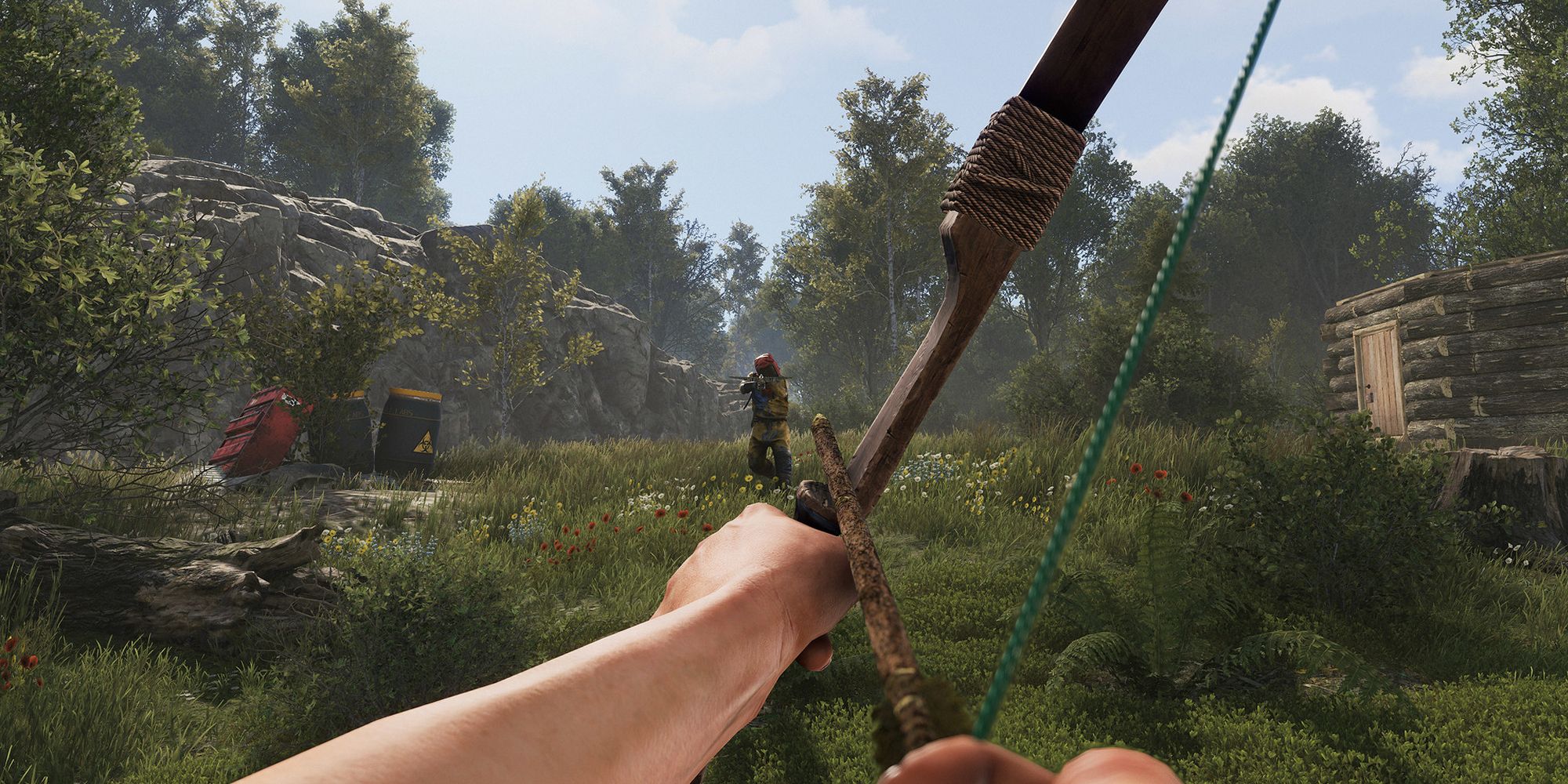 Aiming At A Rust Survivor With A Bow