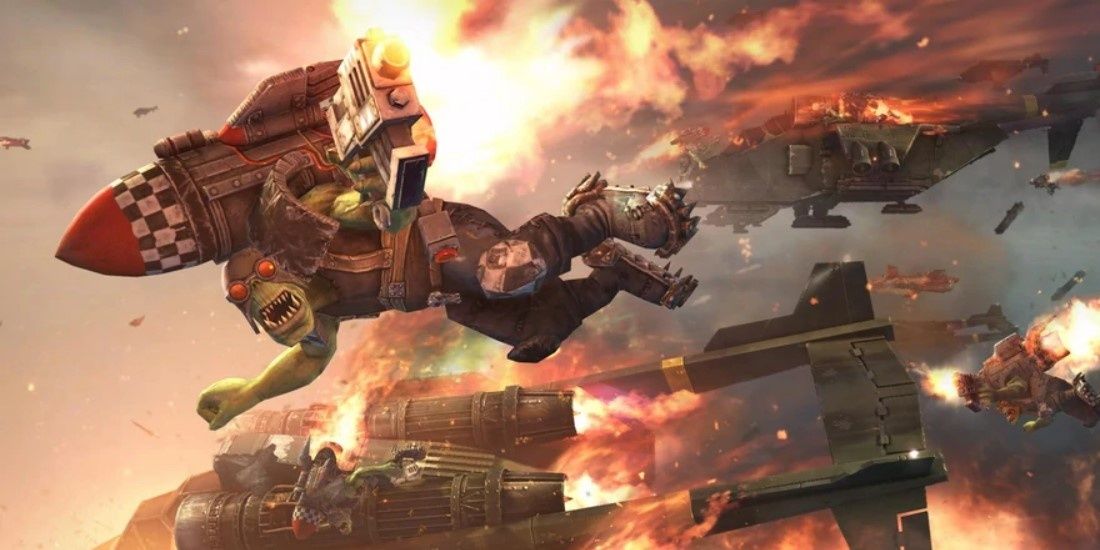 Orks attack in Warhammer 40,000: Space Marine. 
