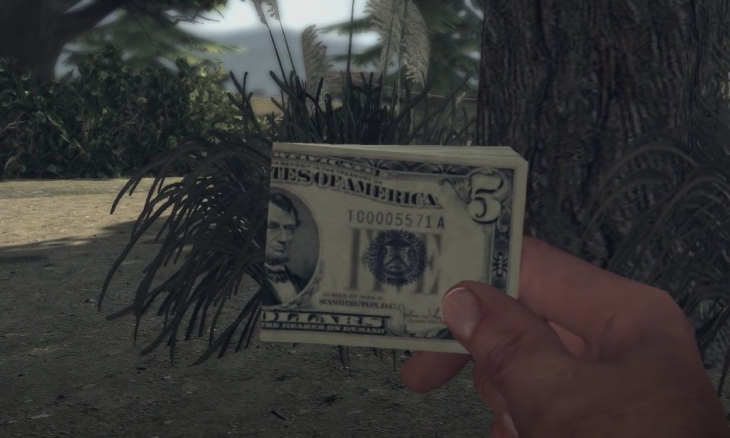 LA Noire Phelps finds a clue in a dollar bill