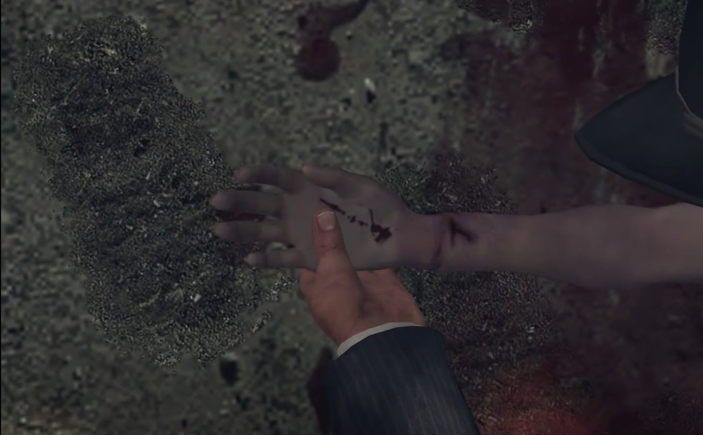 LA Noire Clues found on the murder victim's right arm. 