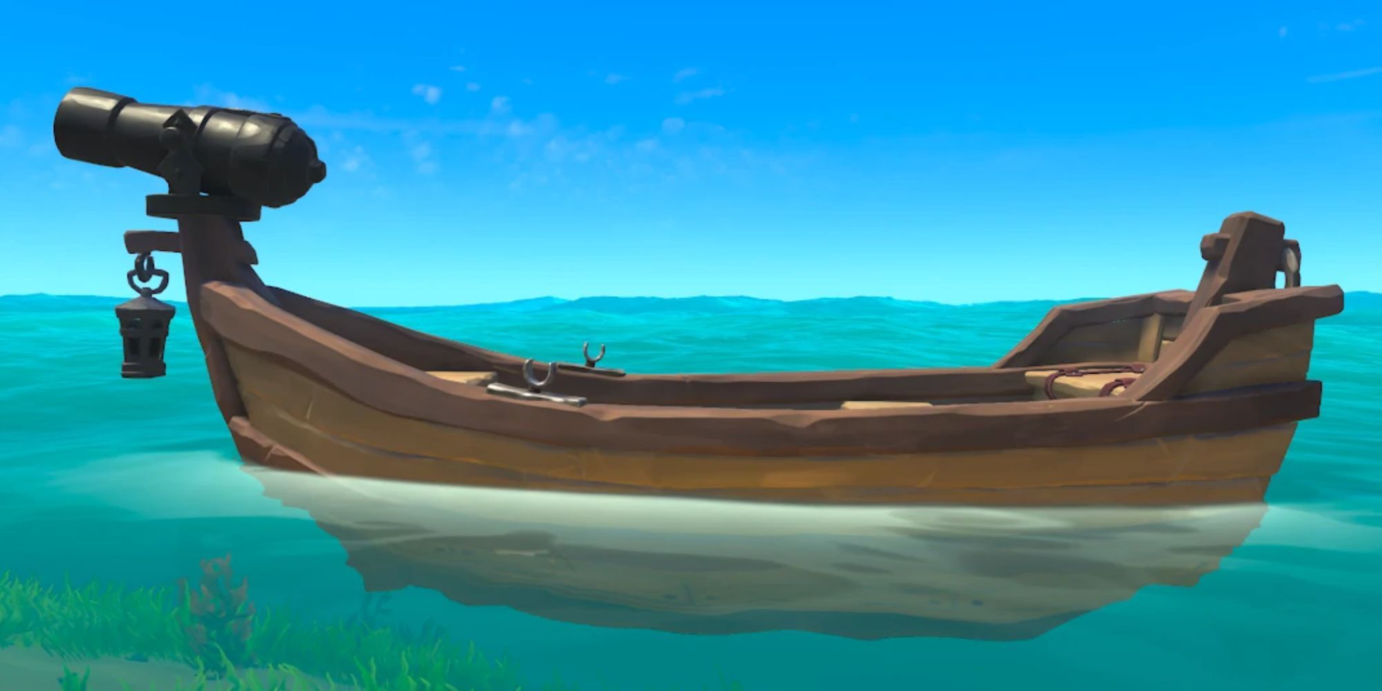 Sea Of Thieves Rowboat Floating In The Water