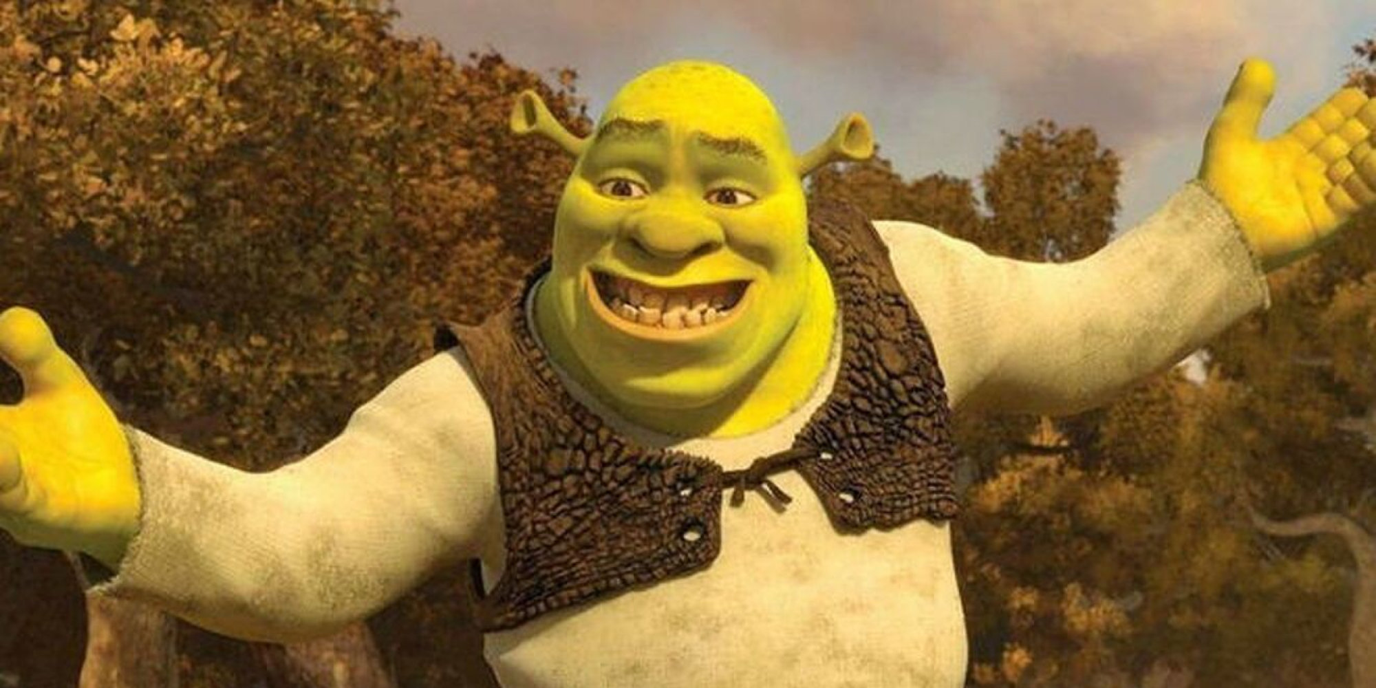 Shrek smiling in Shrek (2001).