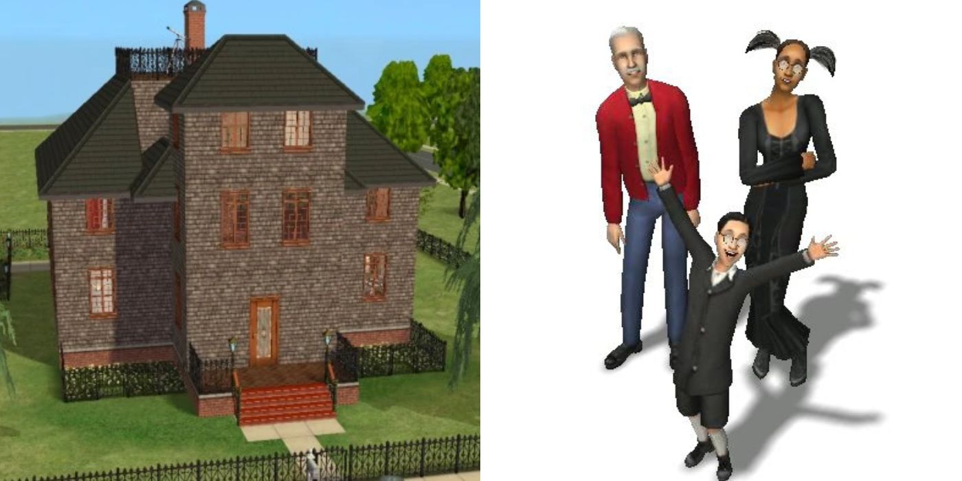 Sims 2 goth manor and mortimer alexander and cassandra