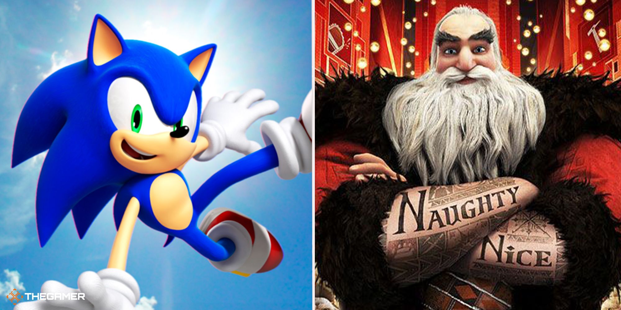 Sonic the Hedgehog (left) - Santa, Rise of the Guardians (right)