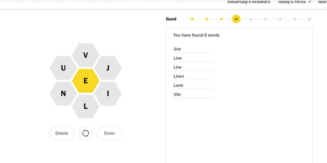 Spelling Bee puzzle new york times