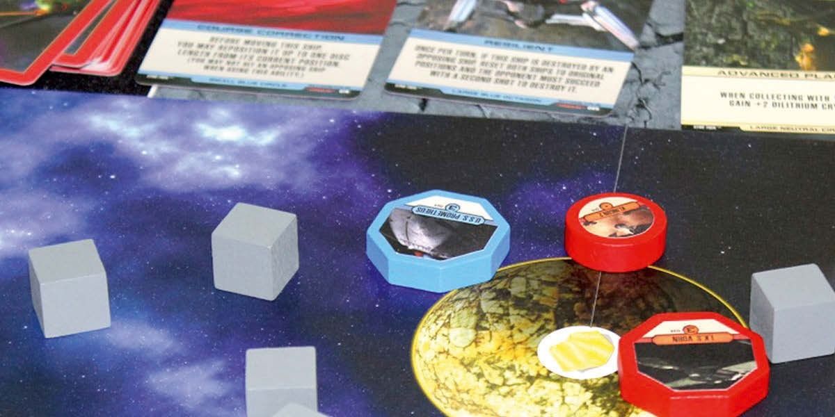 Image showing game pieces from the Star Trek Conflick in the Neutral Zone tabletop game